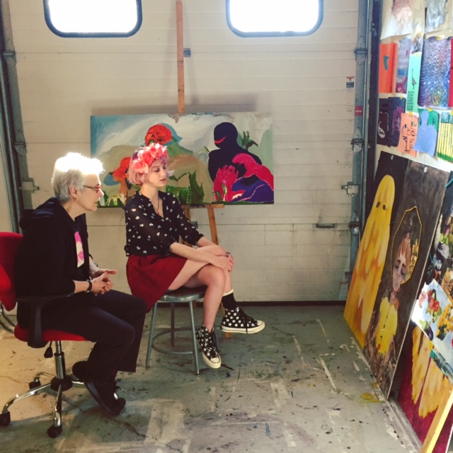 Kathy Bradford mentoring one of my students at One River School of Art and Design