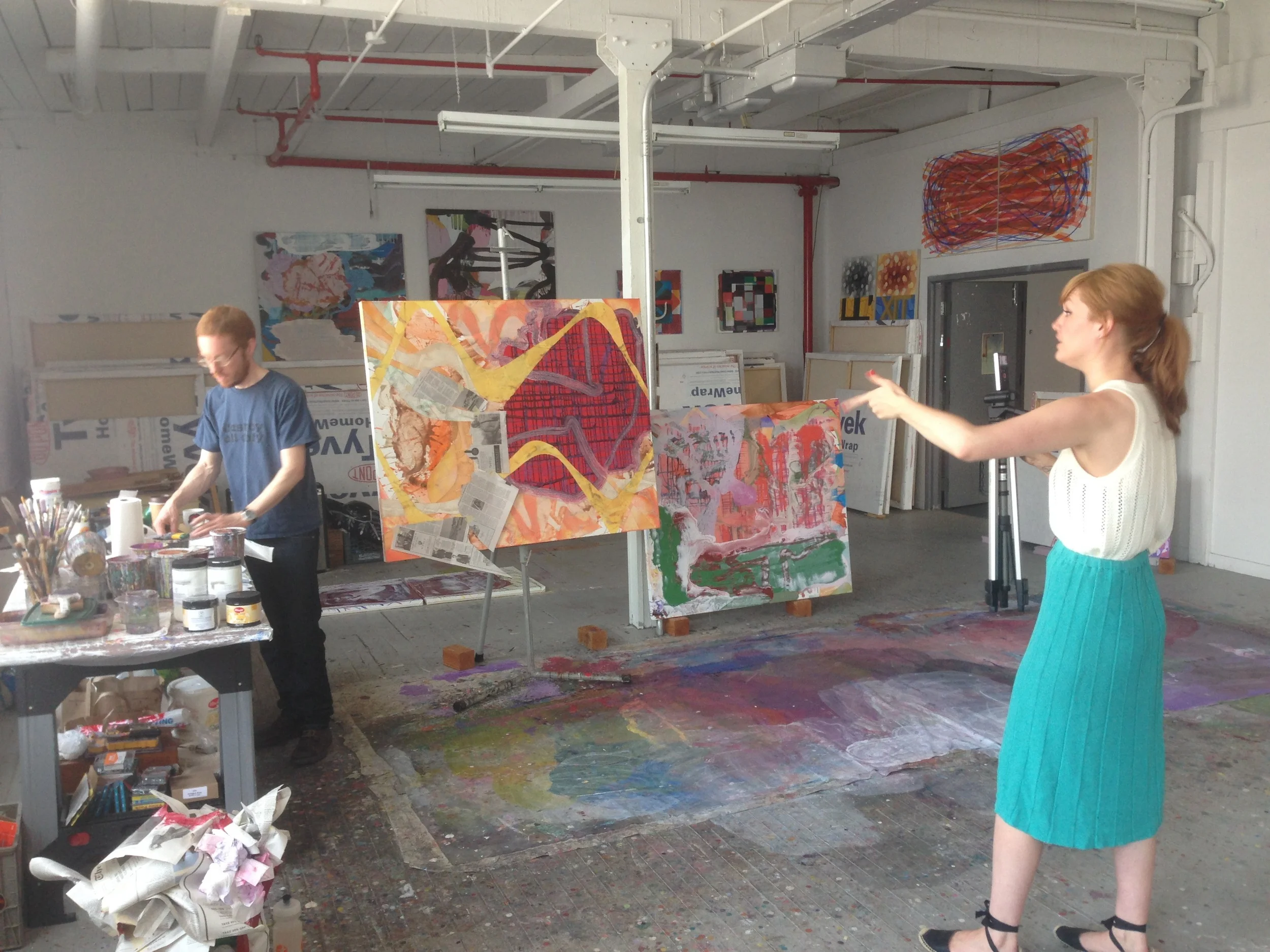 Zach Keeting in his studio with Ellen Siebers
