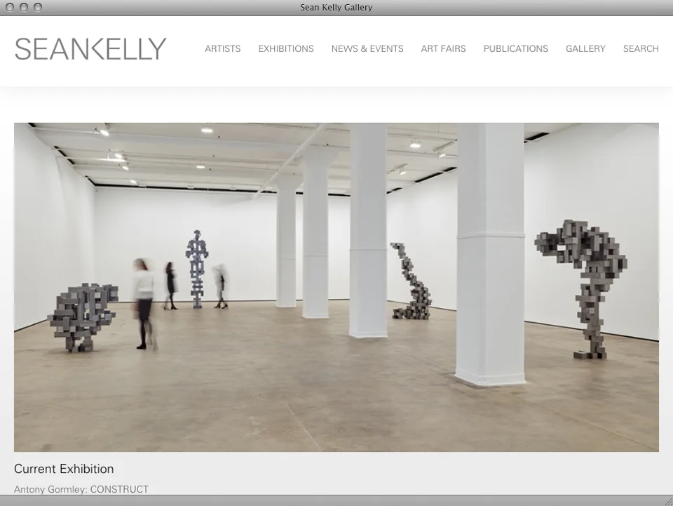 Sean Kelly Gallery website designed by exhibit-E