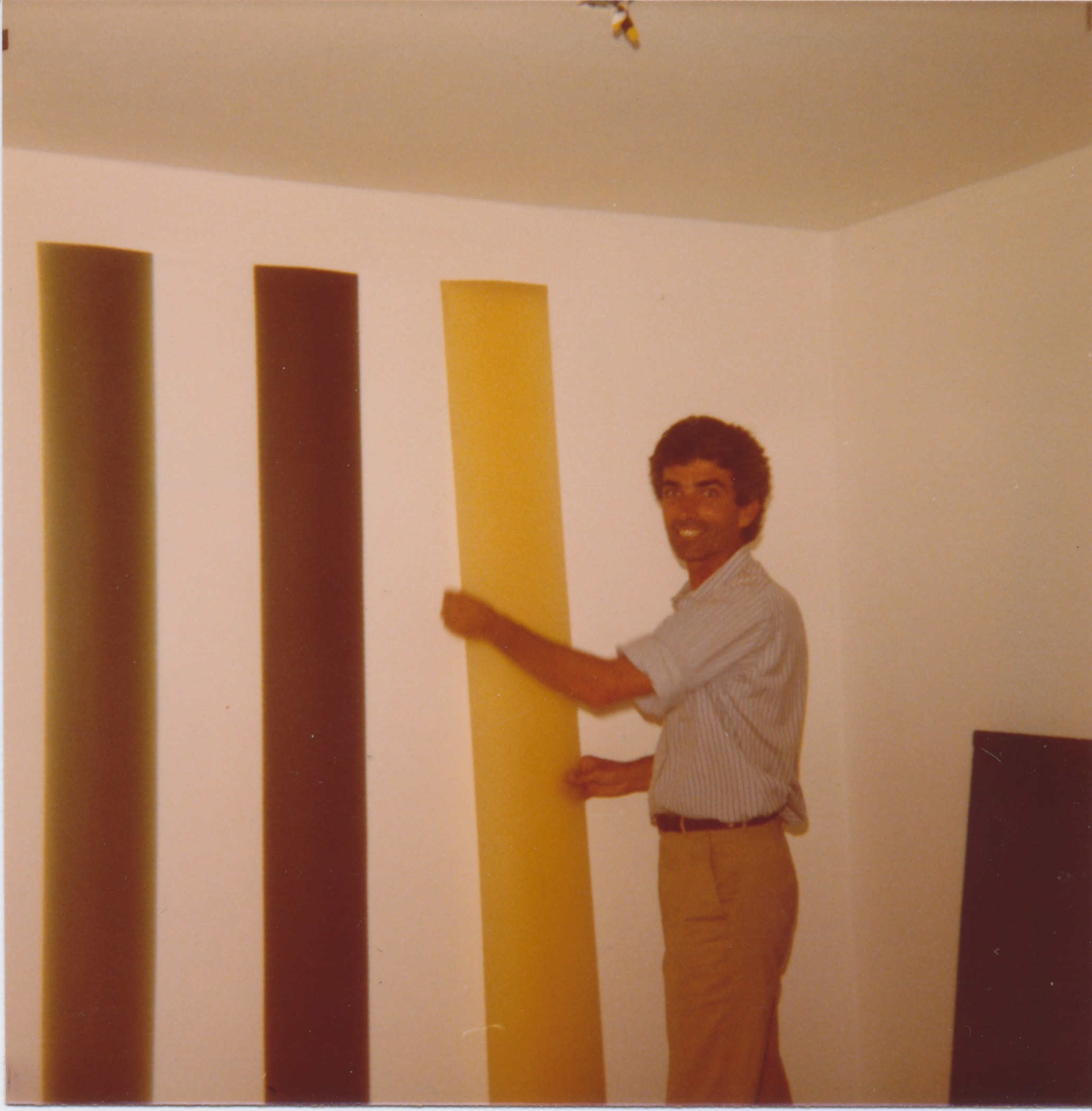 Peter Alexander with resin works in his Westminster studio, circa mid-70s. Image courtesy of Joan Agajanian Quinn