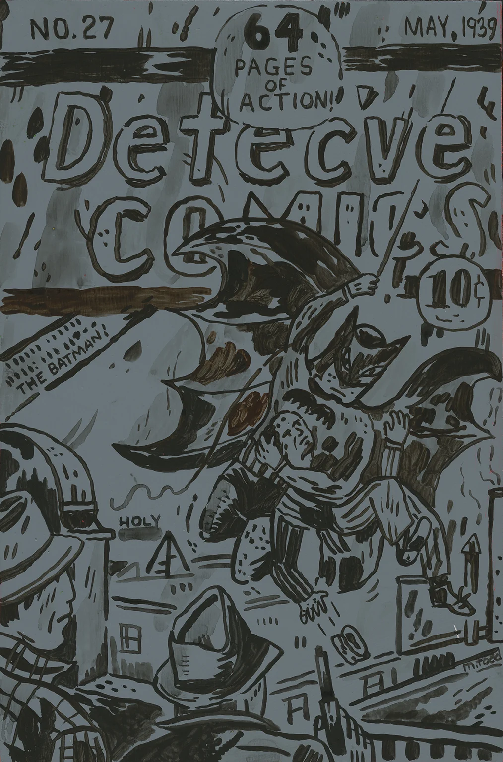 DETEC'VE COMICS acrylic and cel vinyl on panel, 6.75x10.25 in.