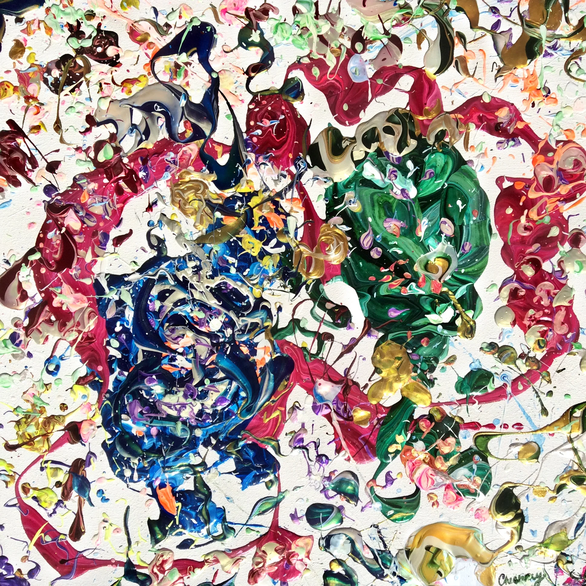 An infinite joy embraced them - a double portrait of William Escalera and Francisco George in honor of their engagement, 2015, acrylic on canvas, 24 x 24 inches