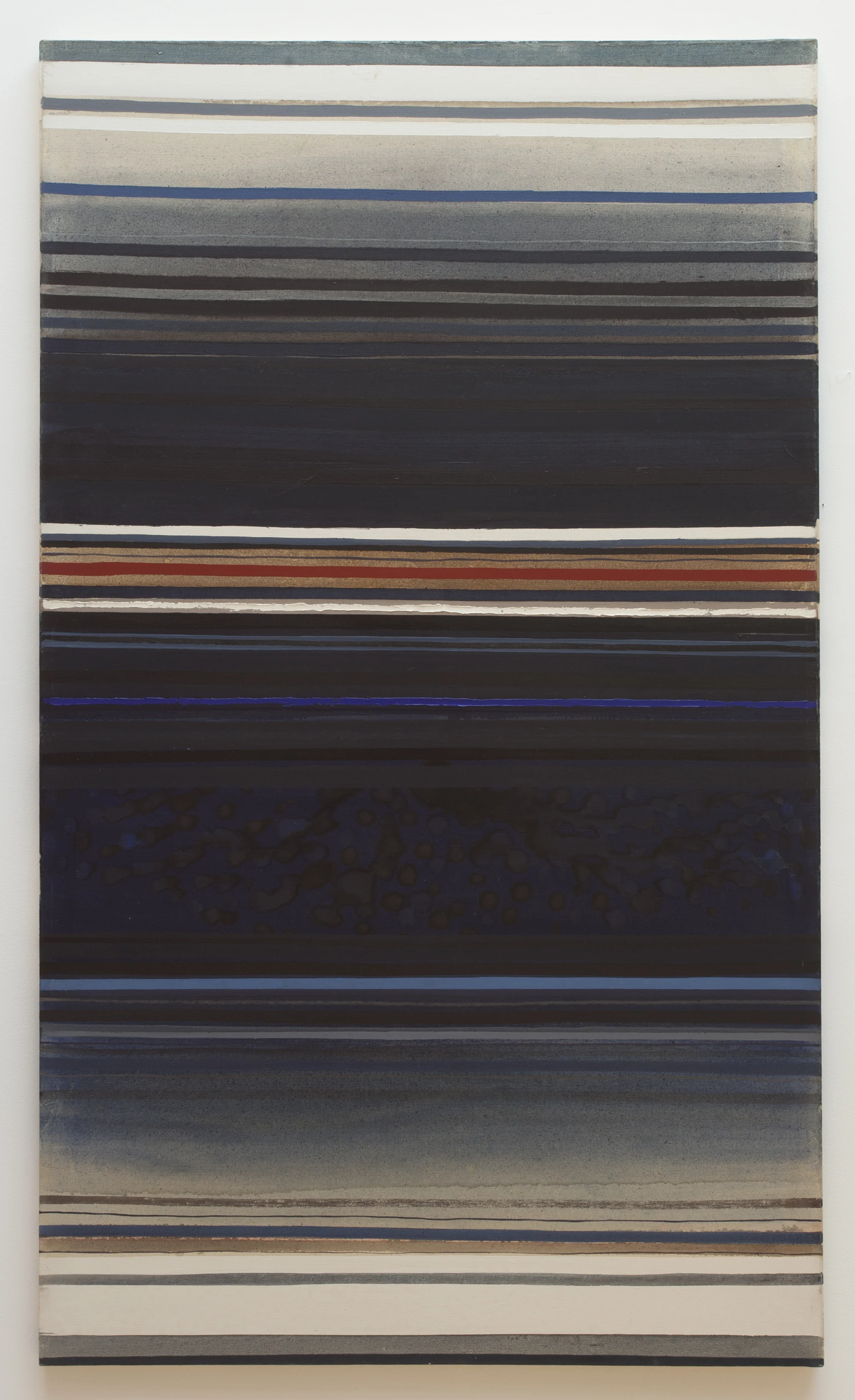 Red Stripe with Blue (1961), oil on canvas, 84.5 x 50"