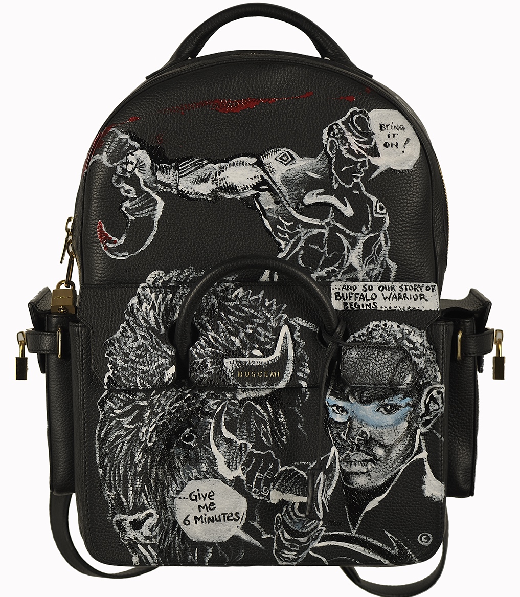 Chaz Guest & Jon Buscemi collaboration, Buffalo Warrior leather backpack