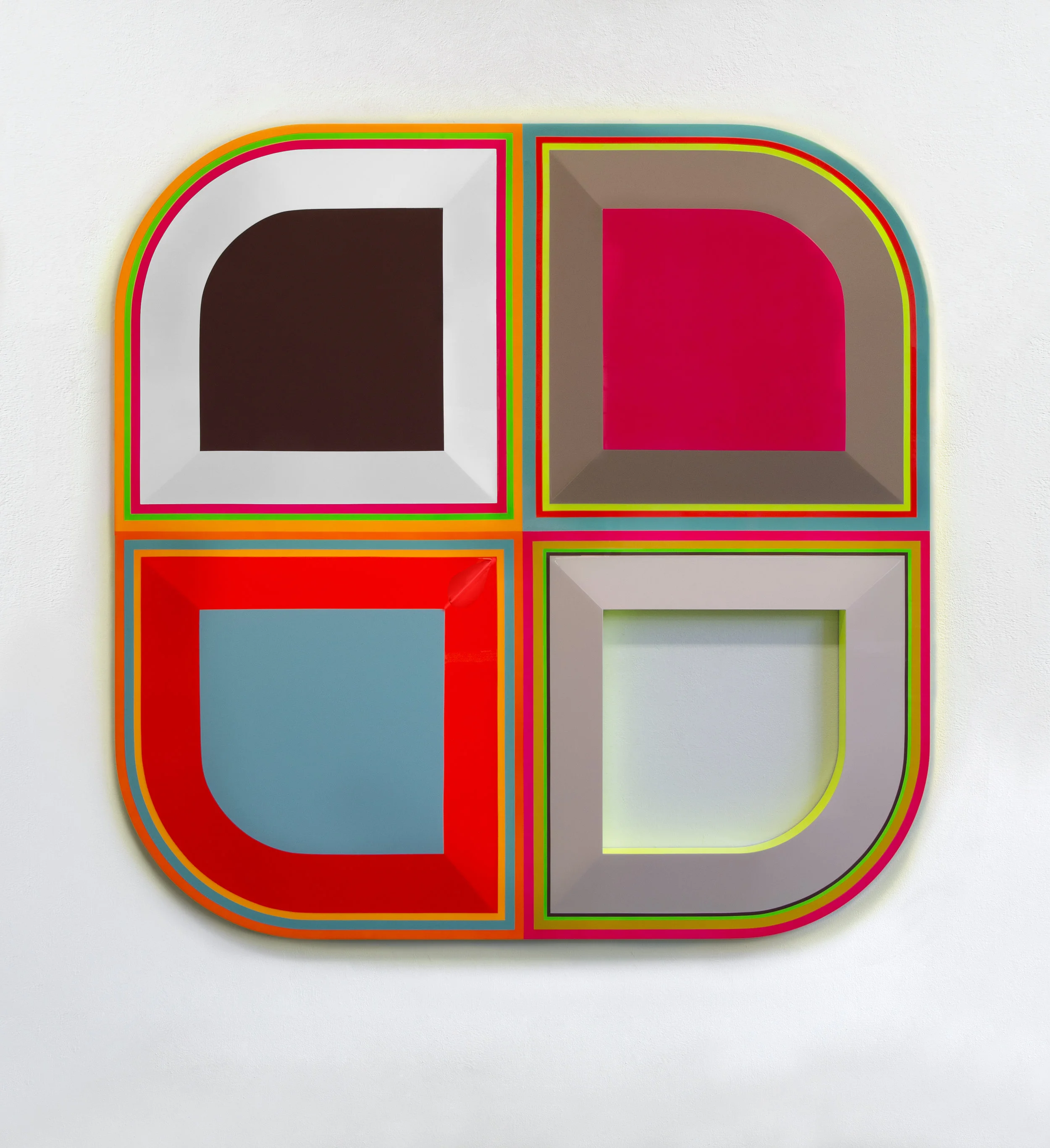 Untitled (Opioid Addiction) , 2016, Urethane paint on wood, 62 x 62 x 2 inches. Photo: PD Rearick