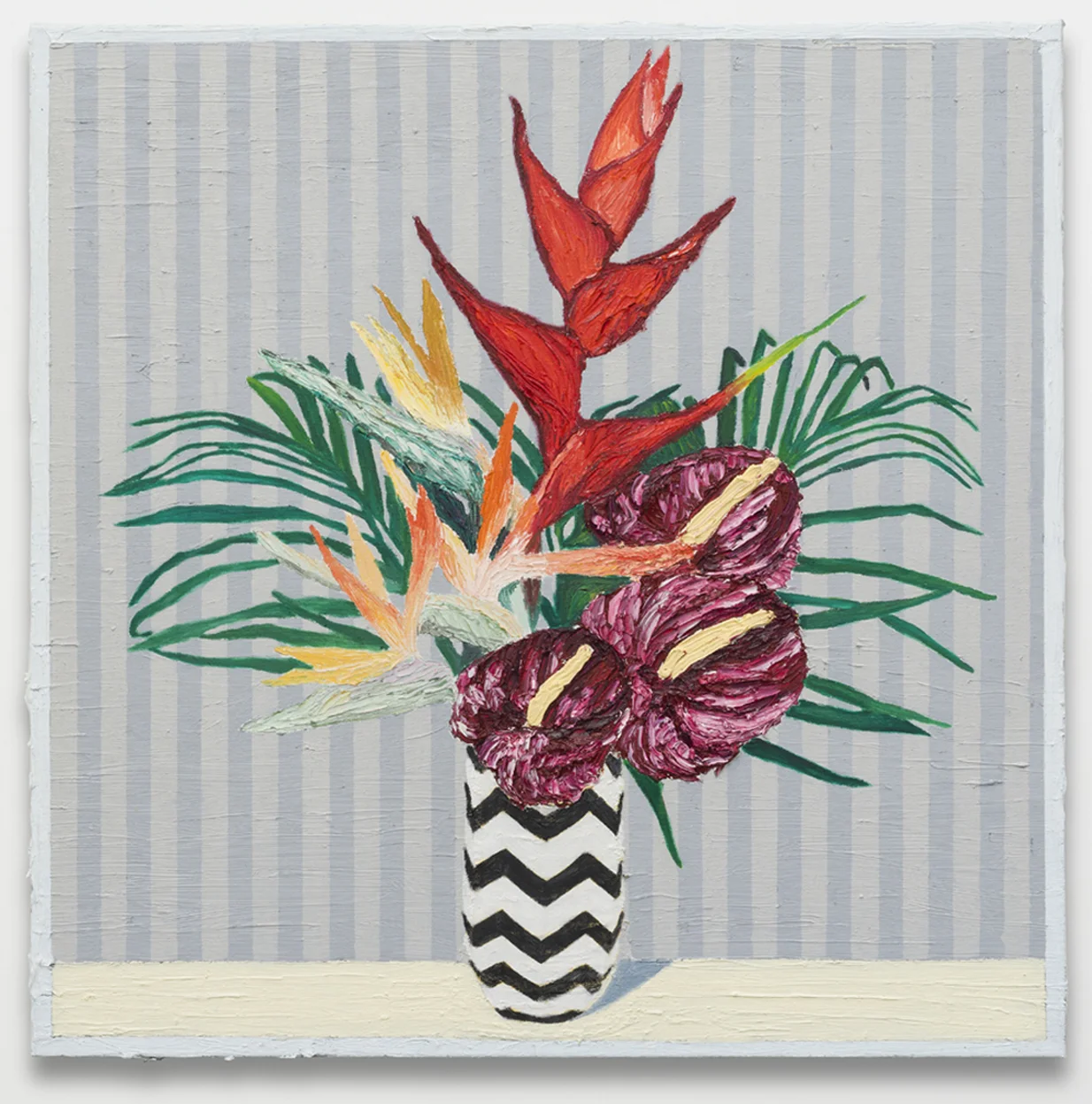 Alec Egan, Flowers , 2015, oil on canvas, 30x30 in. Courtesy of the artist and Freight and Volume Gallery
