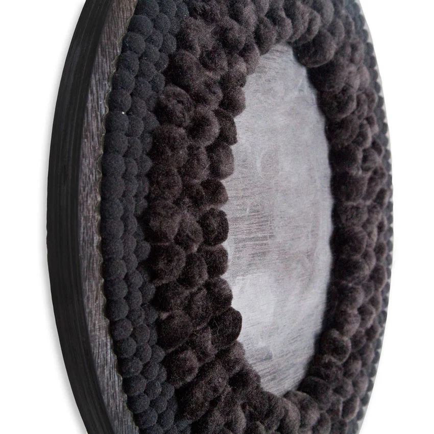 Tiff Massey, Detail: Mirror 1 , from the ‘B(l)ack Then They Didn't Want Me Now I'm Hot They All On Me’ series, 17 7/8″ x 13 3/8″ x 1 3/4″, wood and fiber, 2016. Image Courtesy of the artist.