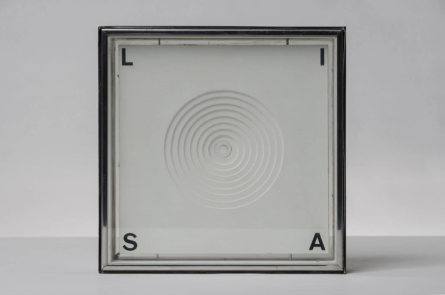 Mona Lisa, 1962, wood, glass, Plexiglas, acrylic, chipboard, 9-1/2 x 9-1/2 x 2 inches 
