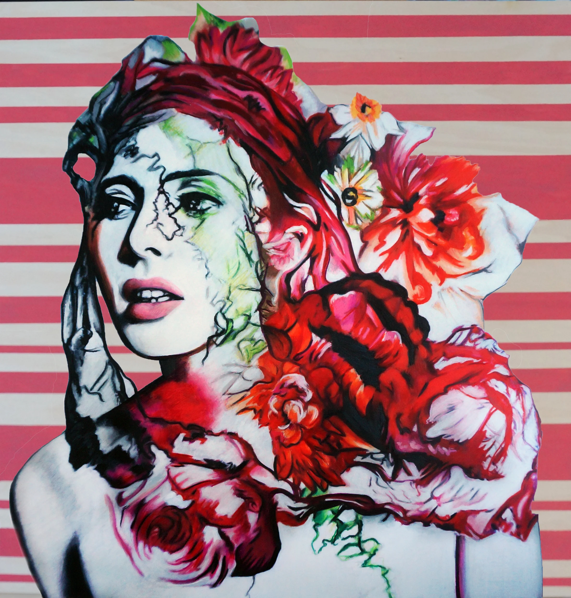 Wildflowers, 2018, mixed media, 30 x 30".
