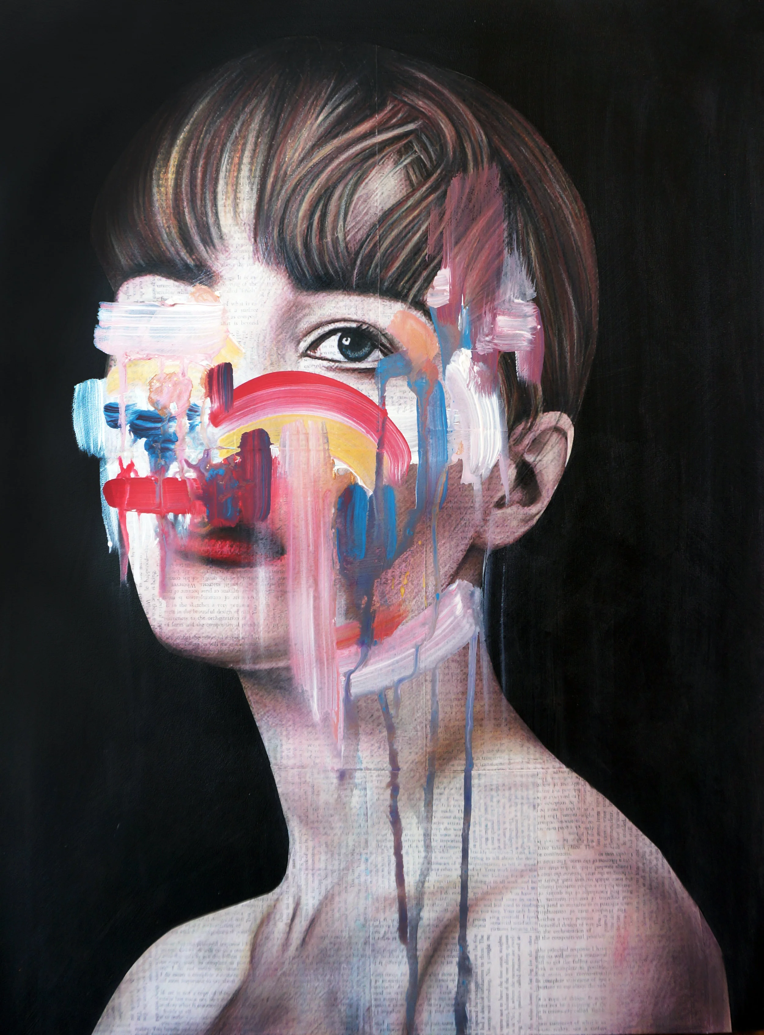 I’m still trying to wake up, 2018, mixed media, 18 x 24".