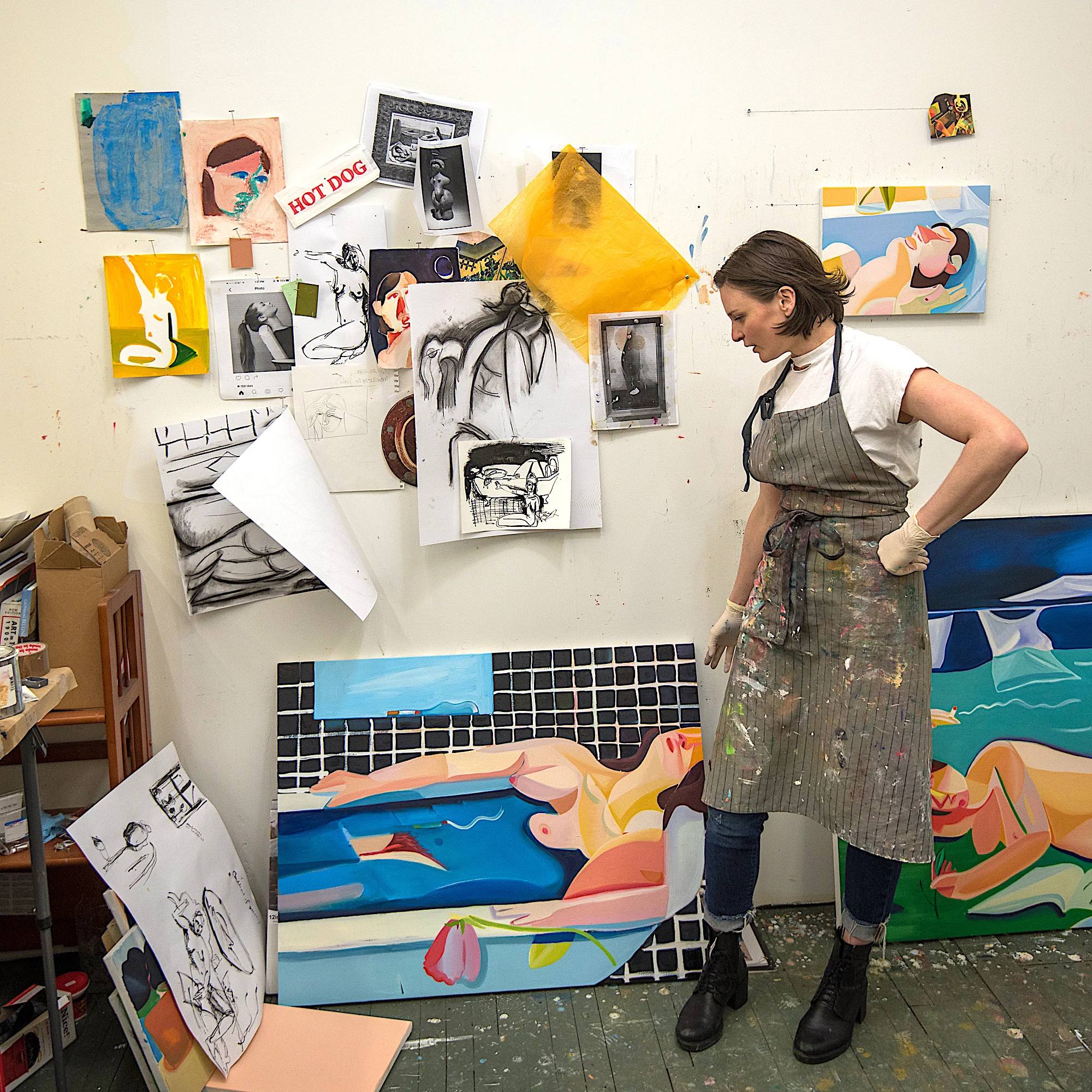 Danielle Orchard in the studio. Photo credit: Ian Hartsoe .