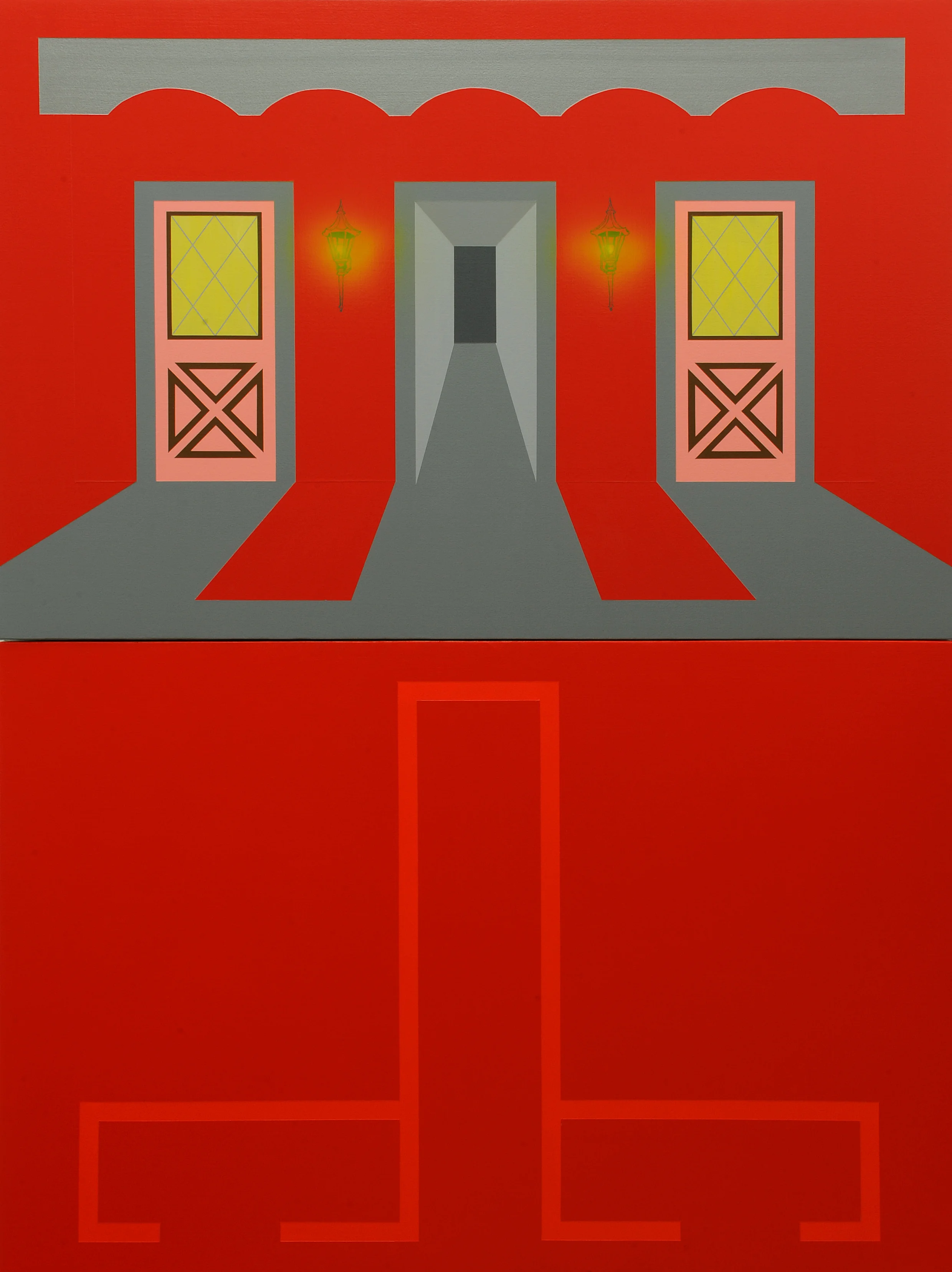 Suggestive Floor Plan , 2012. Acrylic on canvas over panel (diptych), each panel 32" x 48" / overall dimensions 64" x 48".