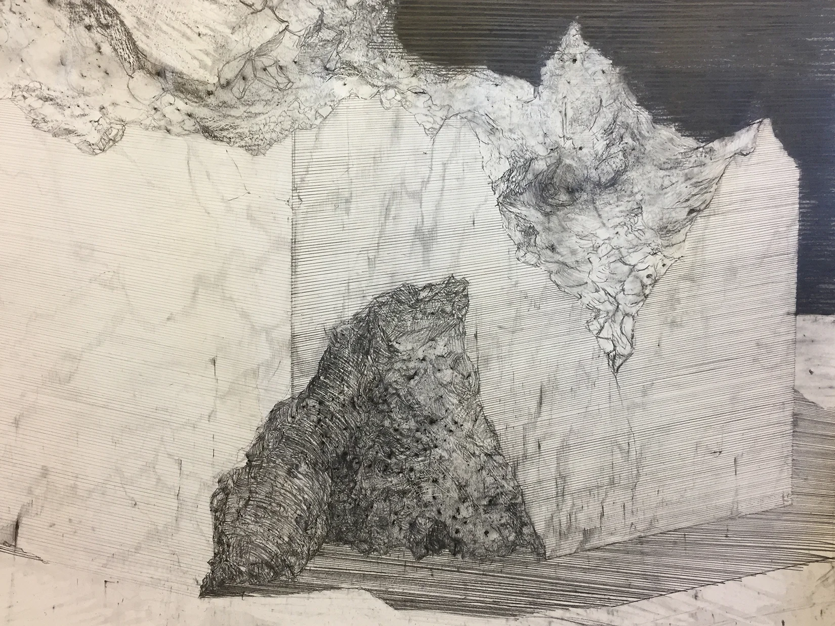 Detailed view of Unfinished Monument II, 2018.