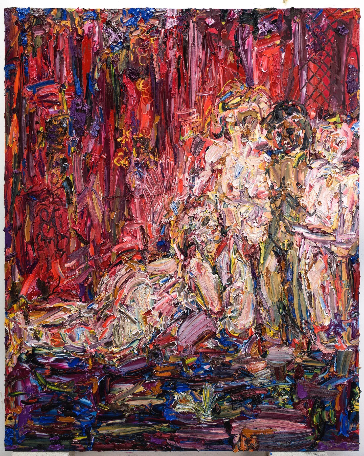 Vanessa Prager Red Velvet Home Oil on panel 152.4 x 121.9 cm 60 x 48 in Photo: © Vanessa Prager Courtesy of the Artist