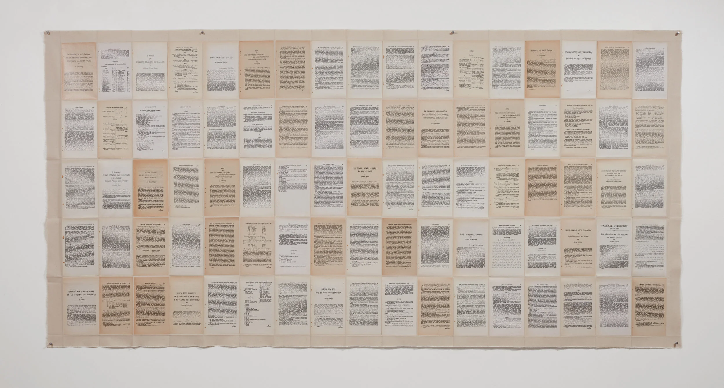 Dinah Diwan Overwriting 3 , 2017 85 pages of paper and ink on canvas 119.4 x 241.3 cm 47 x 95 in Photo: © Dinah Diwan Courtesy of the Artist