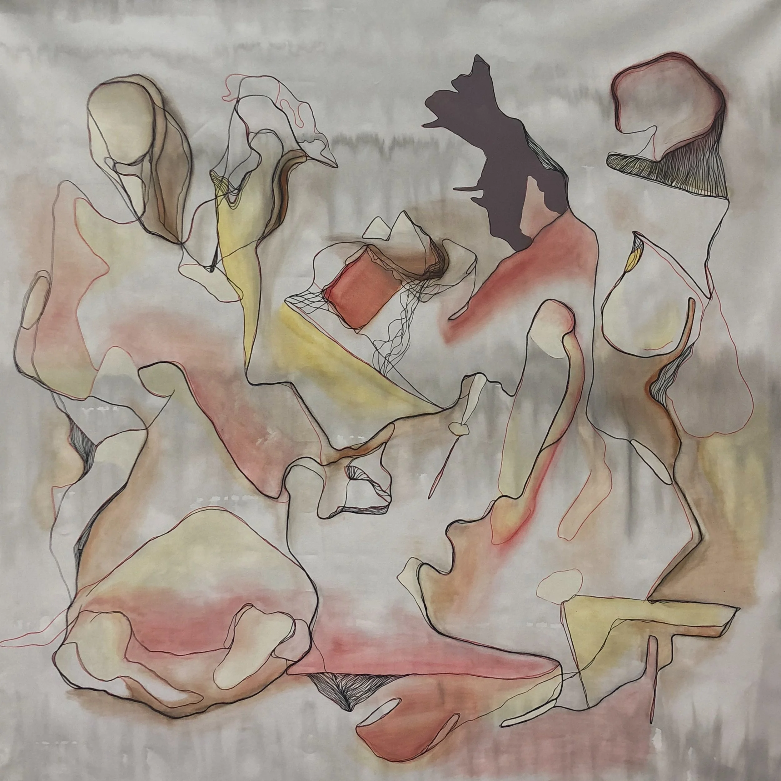Amanda Maciel Antunes Last Time I Saw You More Than Three Centuries Ago , 2018 Acrylic and pastel on canvas 152.4 x 152.4 cm 60 x 60 in Photo: Copyright Amanda Maciel Antunes Courtesy of the Artist