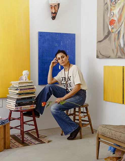 For Bay Area Now 8 , Taravat Talepasand reconsiders the ideological assumptions that index Iranian identity, state power, and gender. Yerba Buena Center for the Arts, San Francisco, September 7, 2018–March 24, 2019. Courtesy of Yerba Buena Center for the Arts. Photo: Mark Mahaney .
