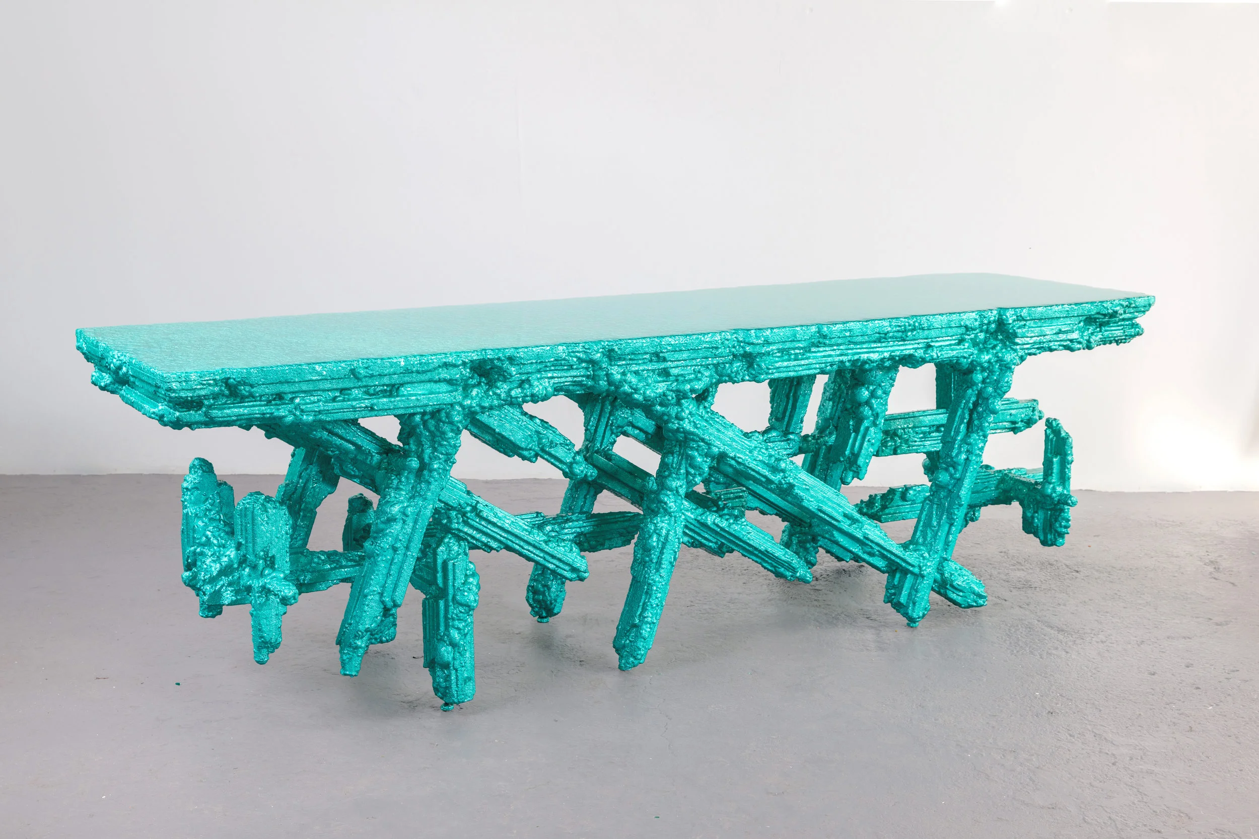 Arcane Console , 2017 100 x 28 x 31 inches Resin, steel, and polystyrene