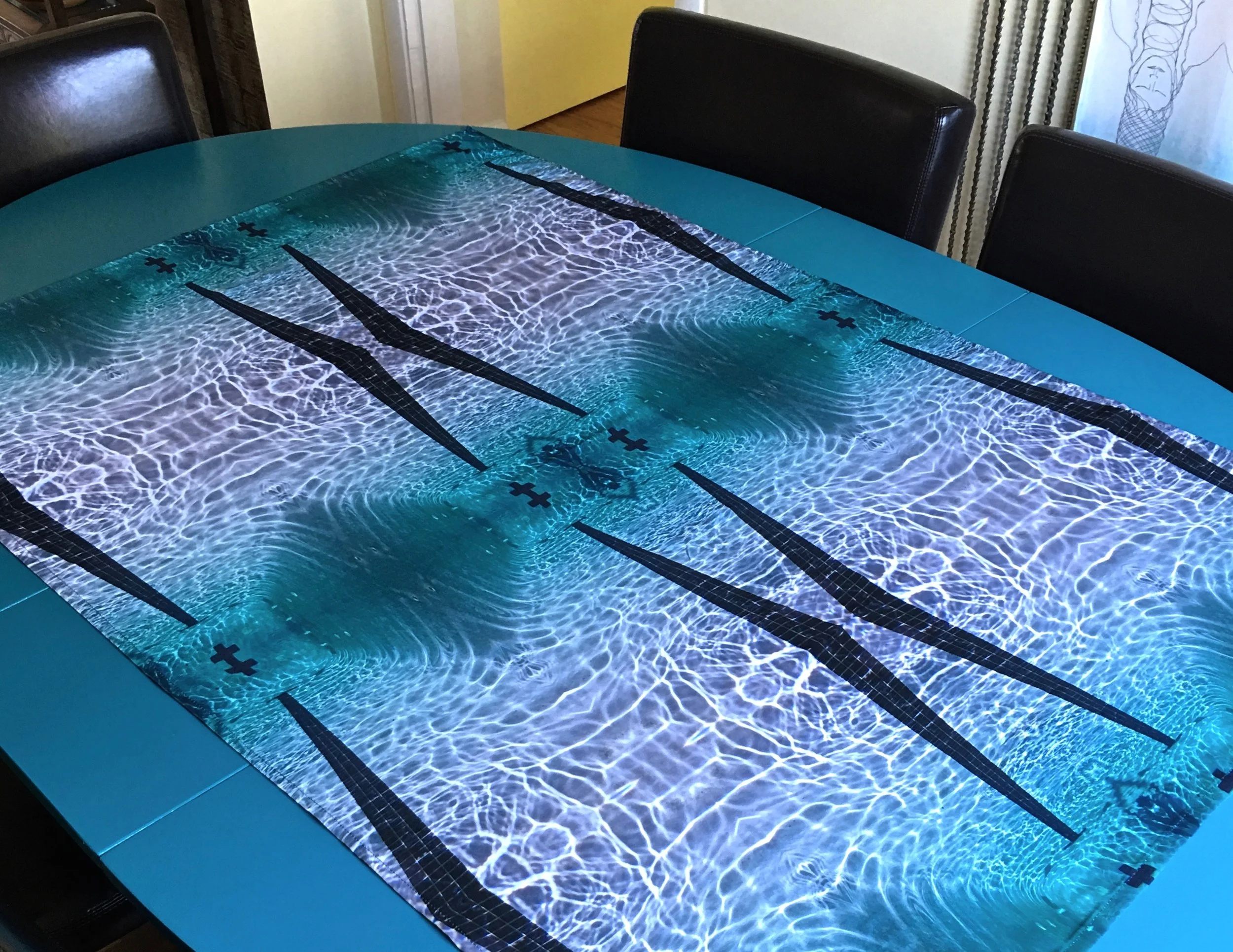 Retro Modern Pool Lines - Tablecloth