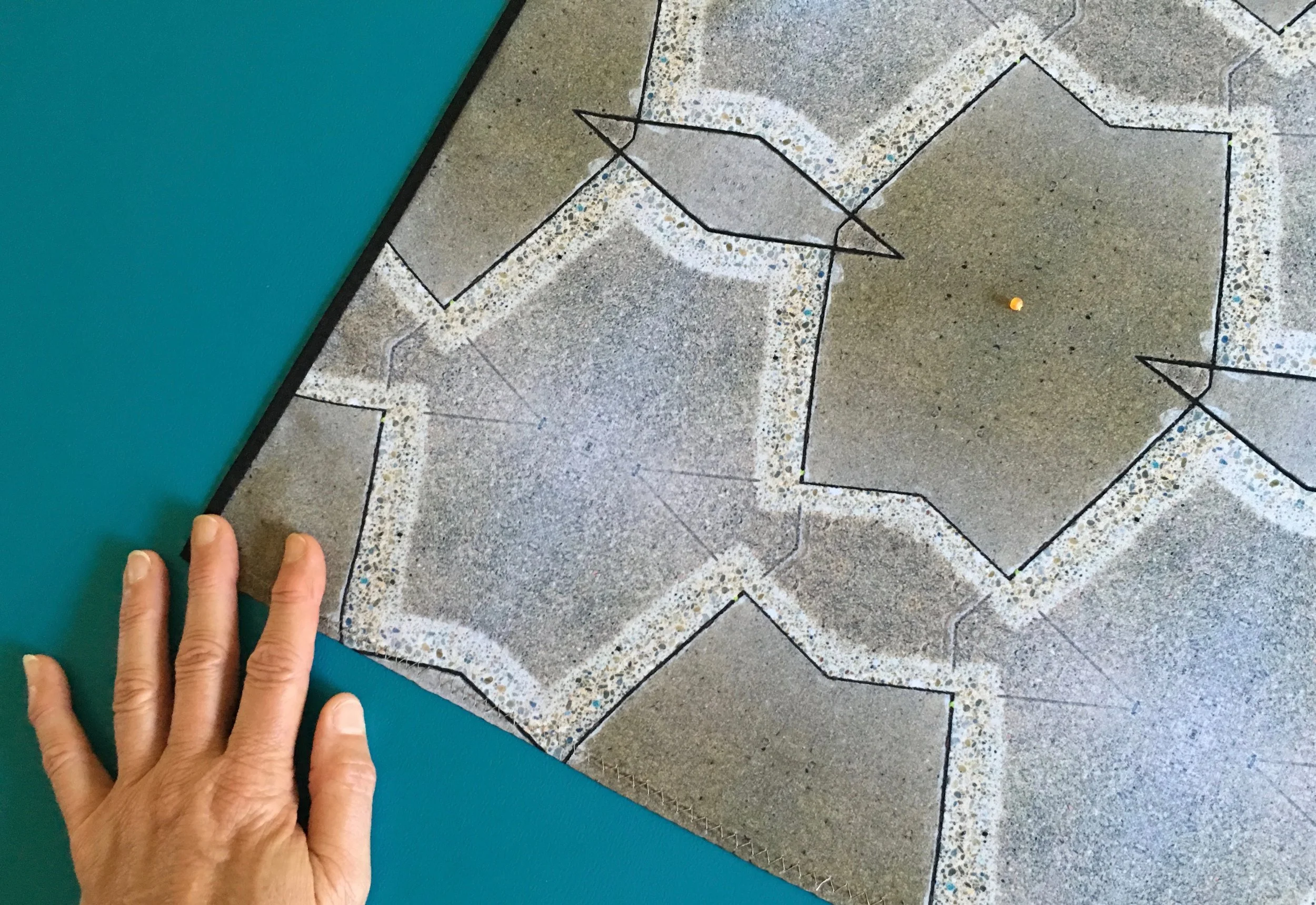 Geo Shaved Concrete Table Runner
