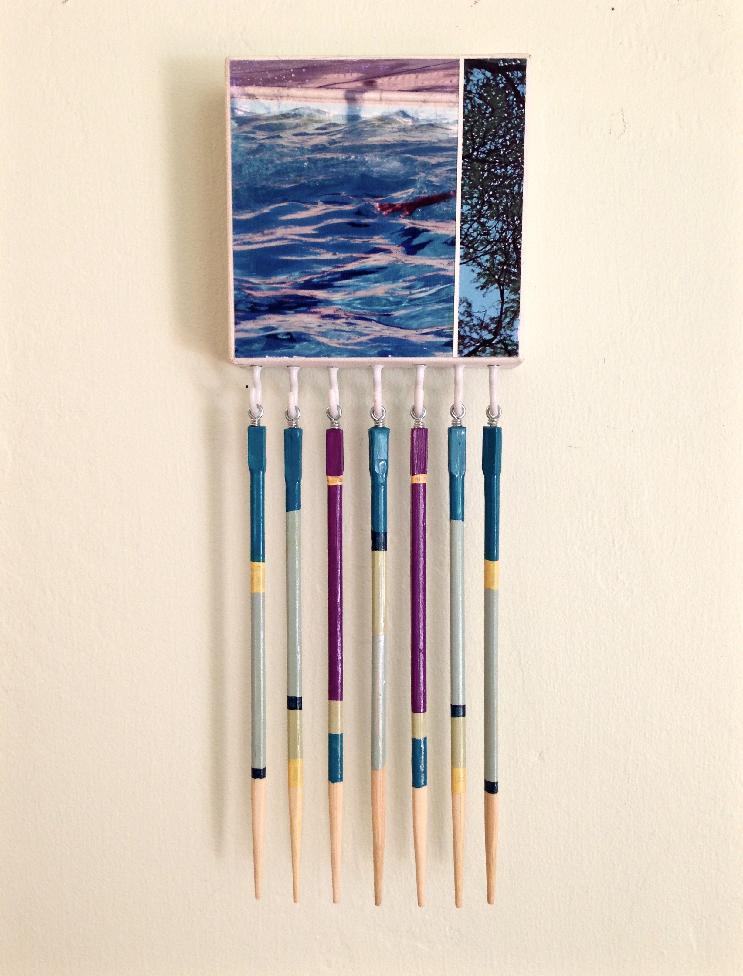 Aqua Collage Chopstick Rack