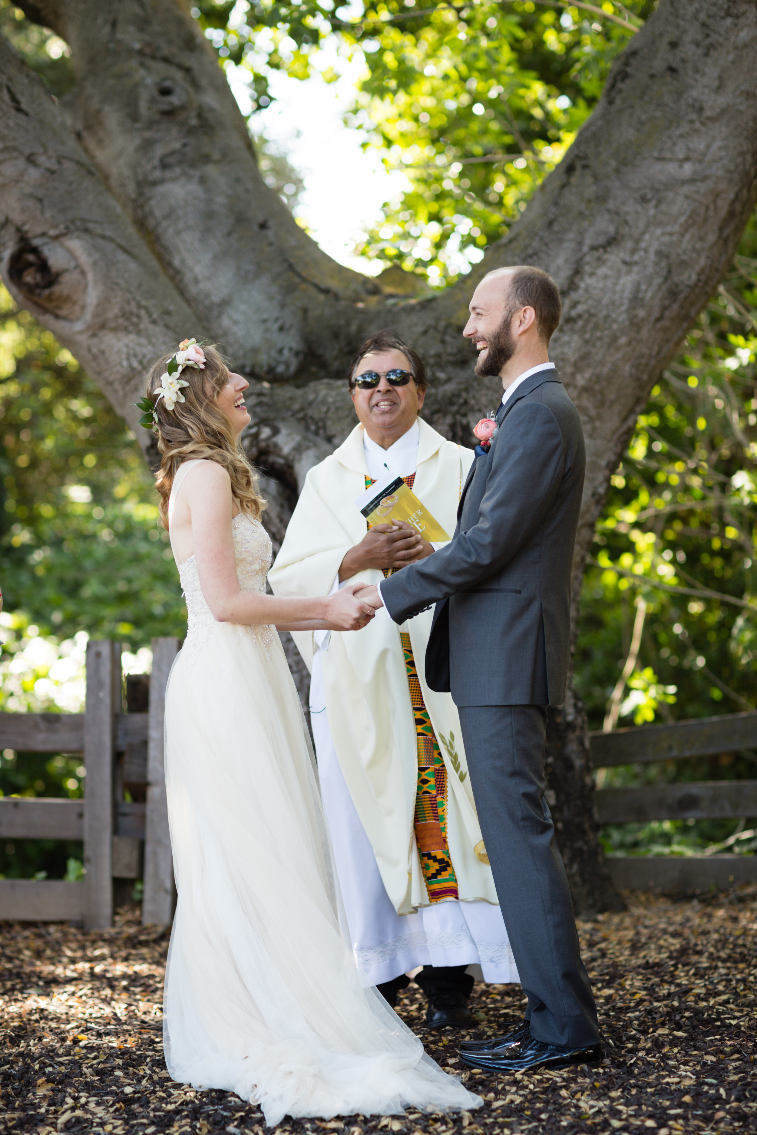 Navy | Peach | Sky Blue | Boho | Oak Tree | Outdoor wedding | Floral Crown | Palo Alto | Olivia Smartt Photography | Bella Notte Events Planning and Design