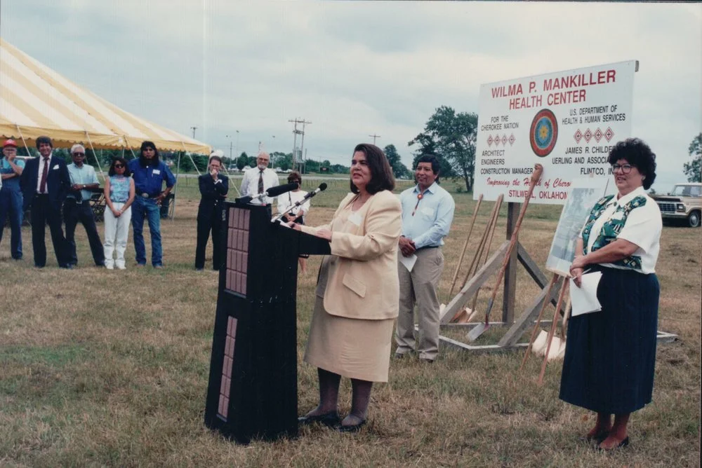 mankiller at podium outside.jpg