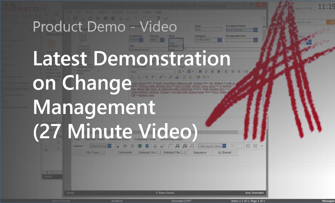 Aras Change Management Demo (27 Minute Video)