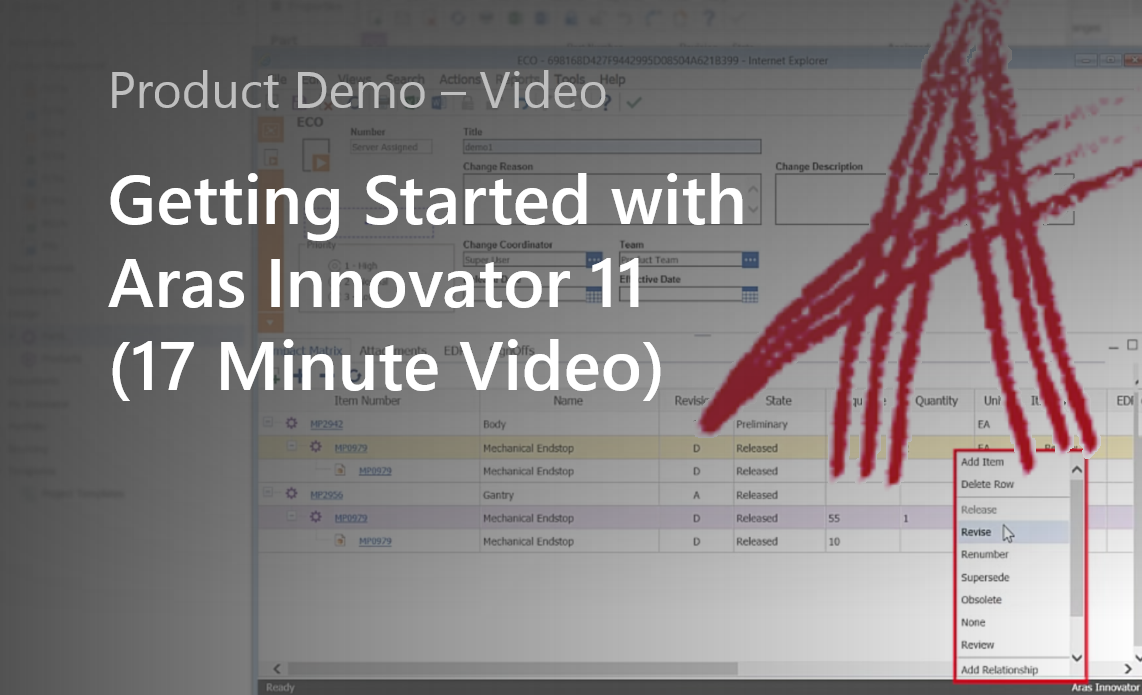 Getting Started with Aras Innovator 11 (17 Minute Video)