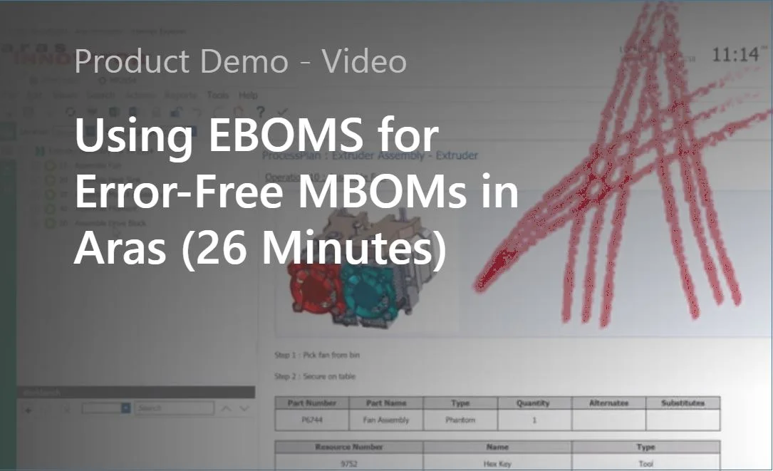 Using EBOMS for Error-Free MBOMs in Aras (26 Minutes) - 2018