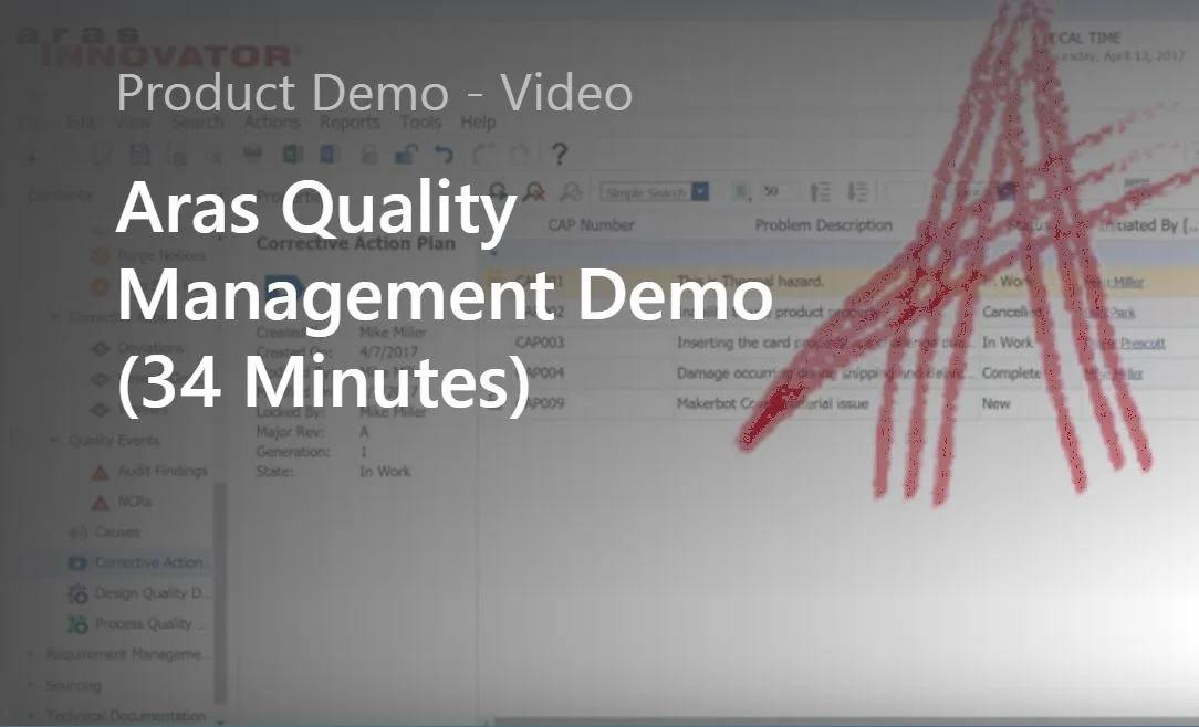 Aras Quality Management Demo (34 Minutes)