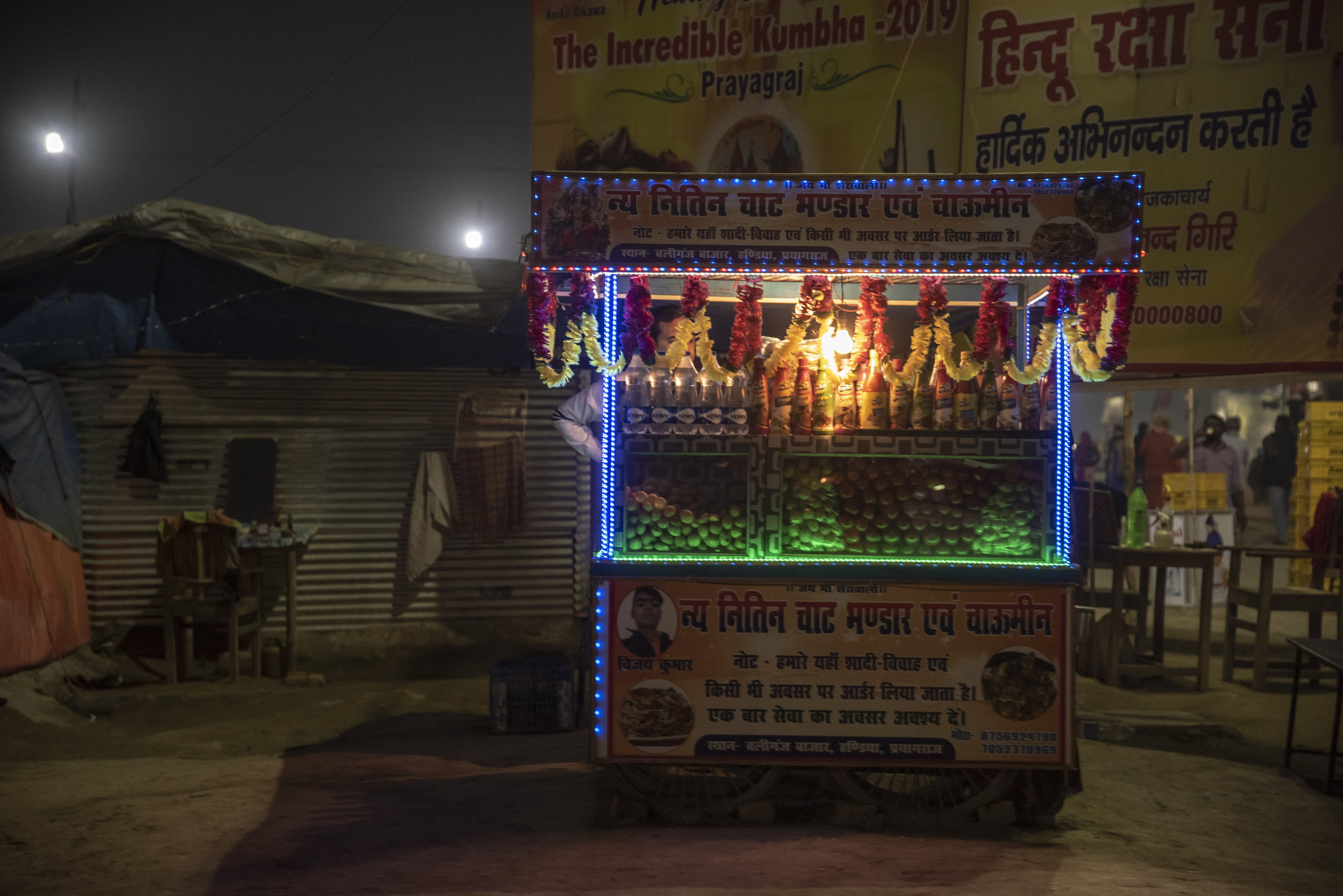  Illuminated roadside food stall 