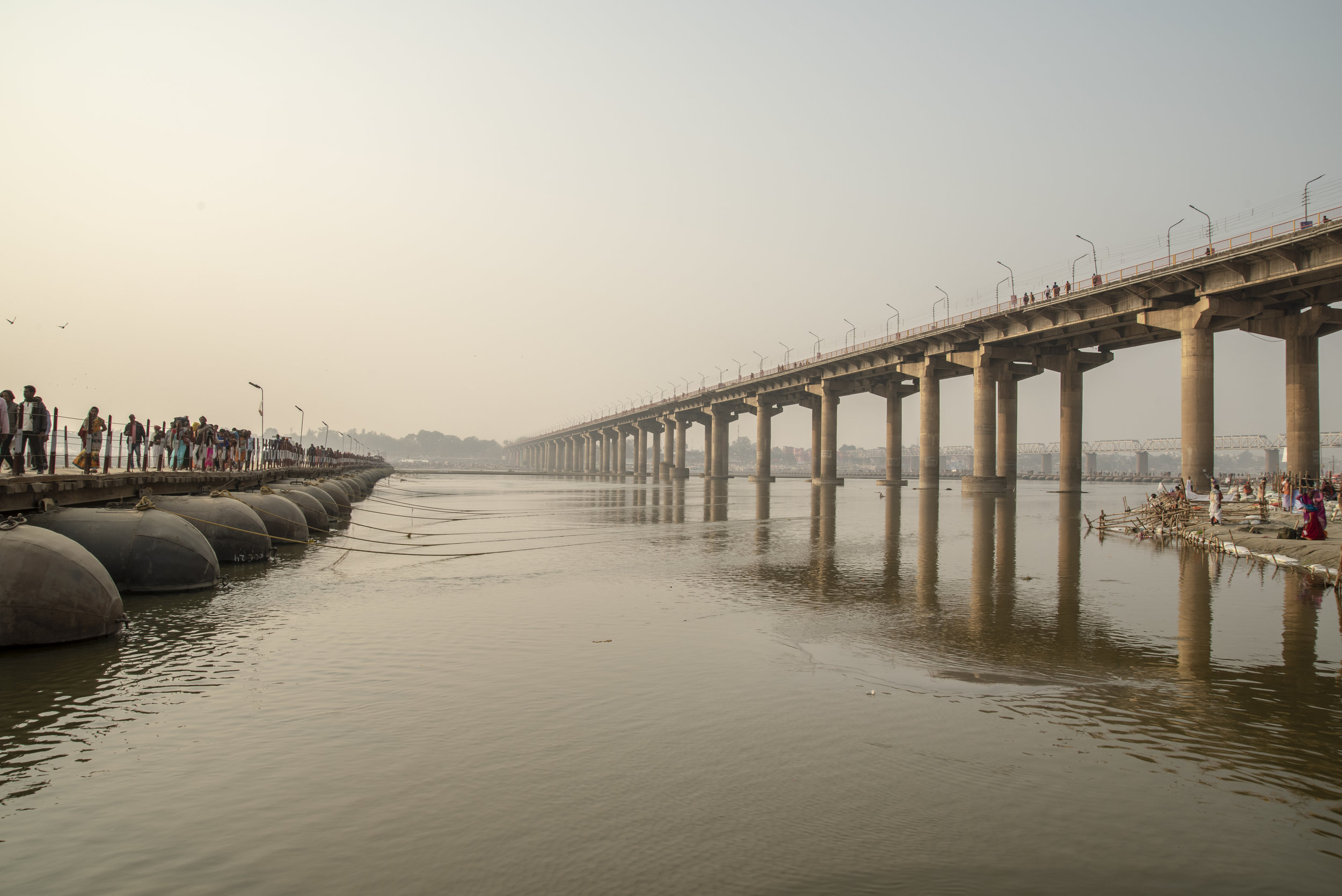  Bridges, both permanent and temporary, span the Ganges, providing passage to and from the Mela.  