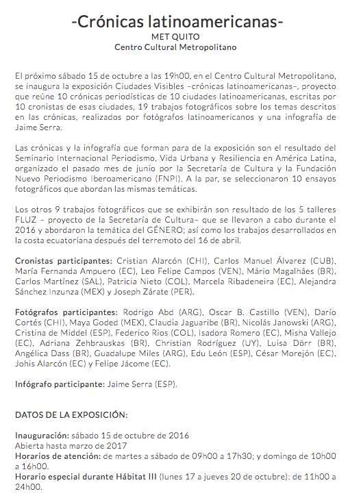 Ciudades Visibles CCM (EC) Puño y Letra
