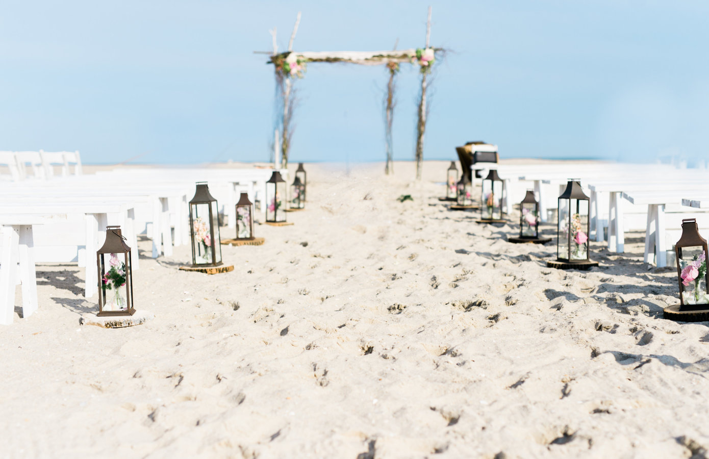 Beach ceremony with natural canopy