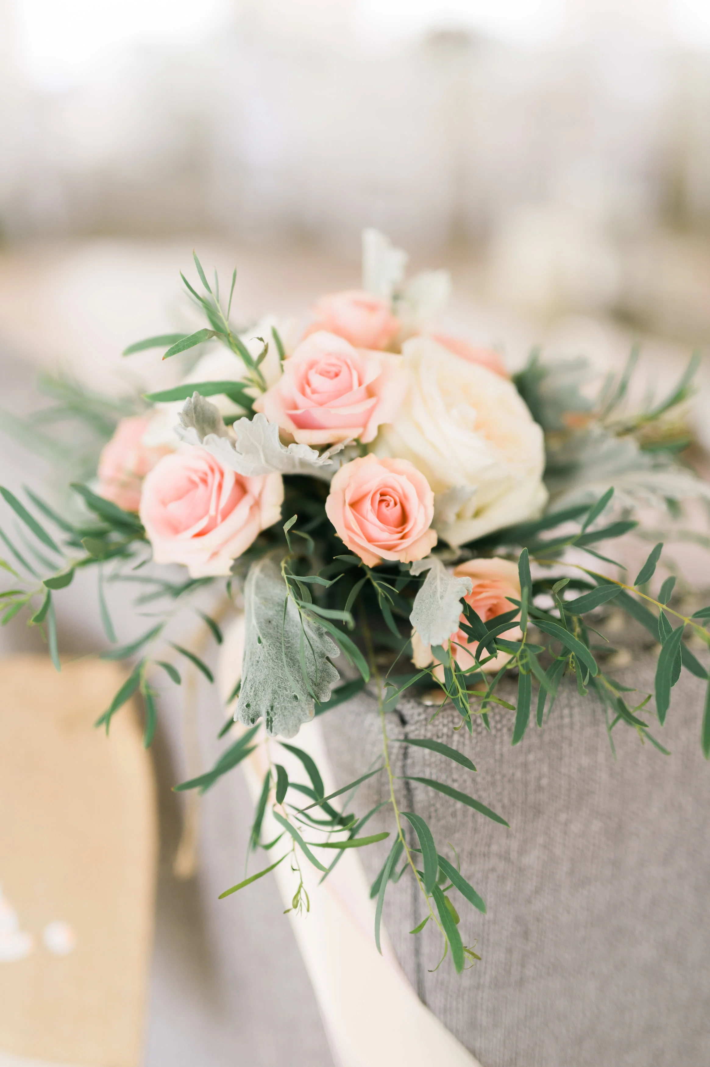 Floral details at sweetheart table