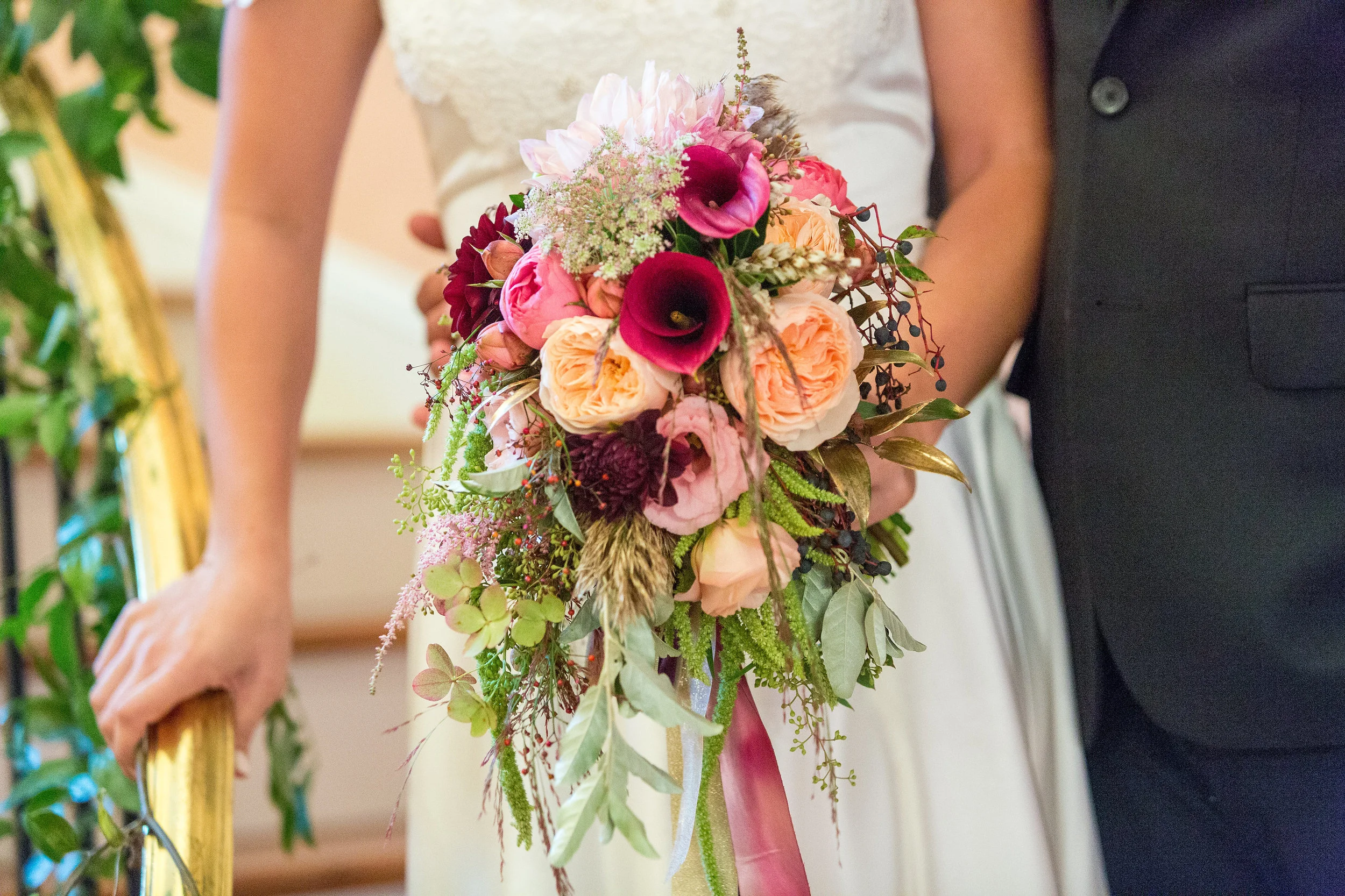 bright fall bridal bouquet