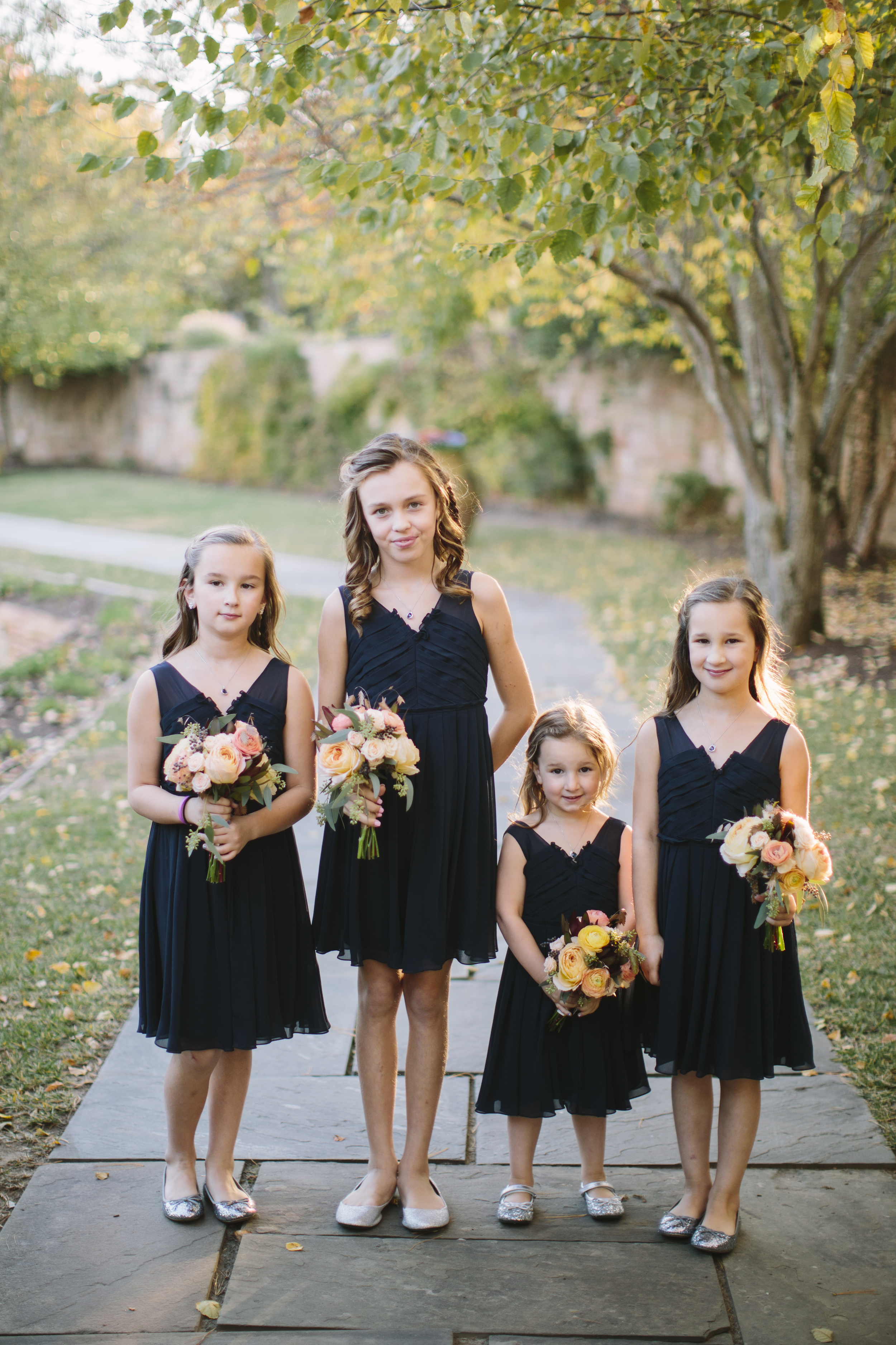 flower girls with matching bouquets