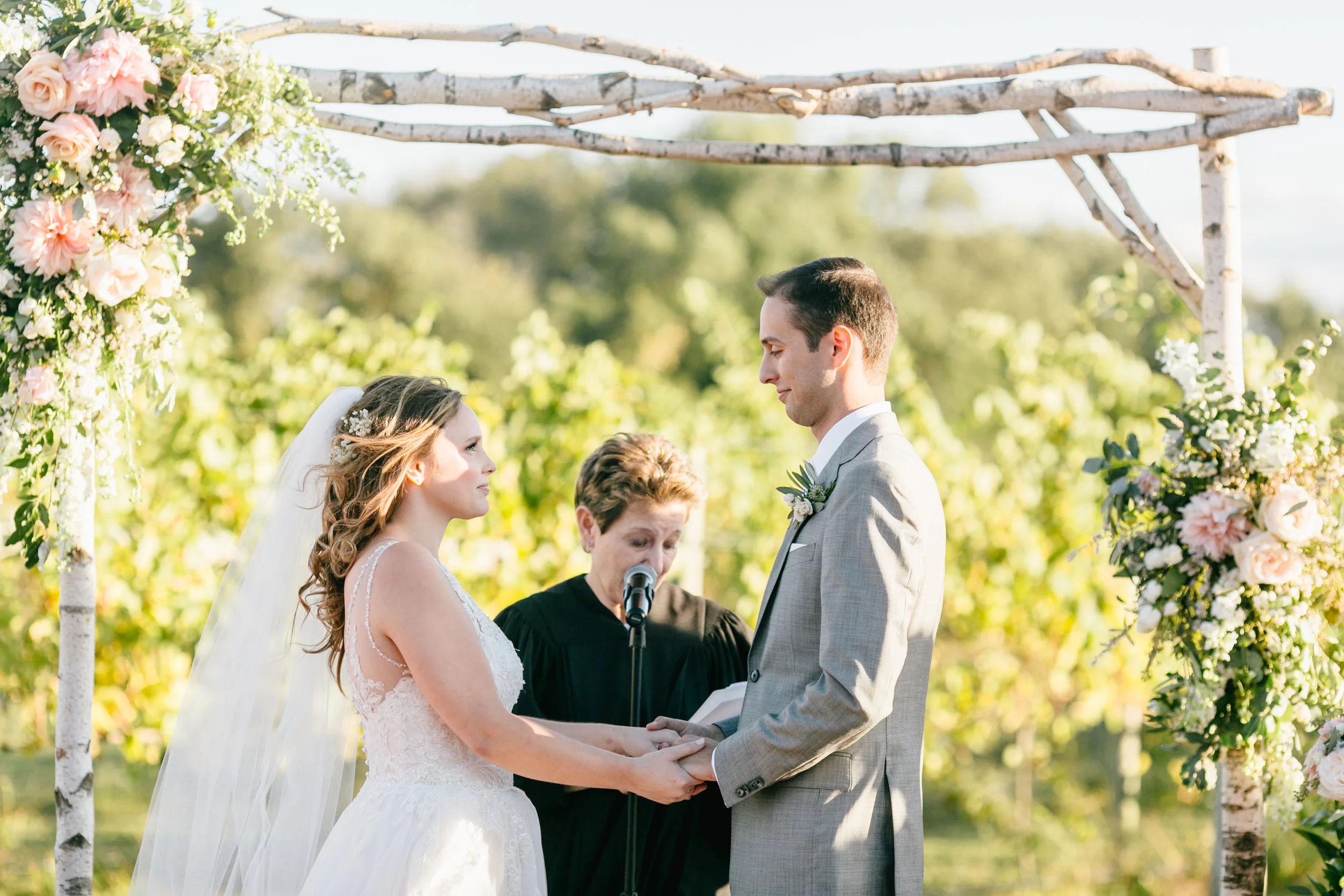 bride and groom say I do