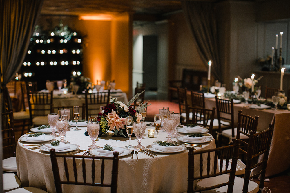 romantic candlelit wedding reception