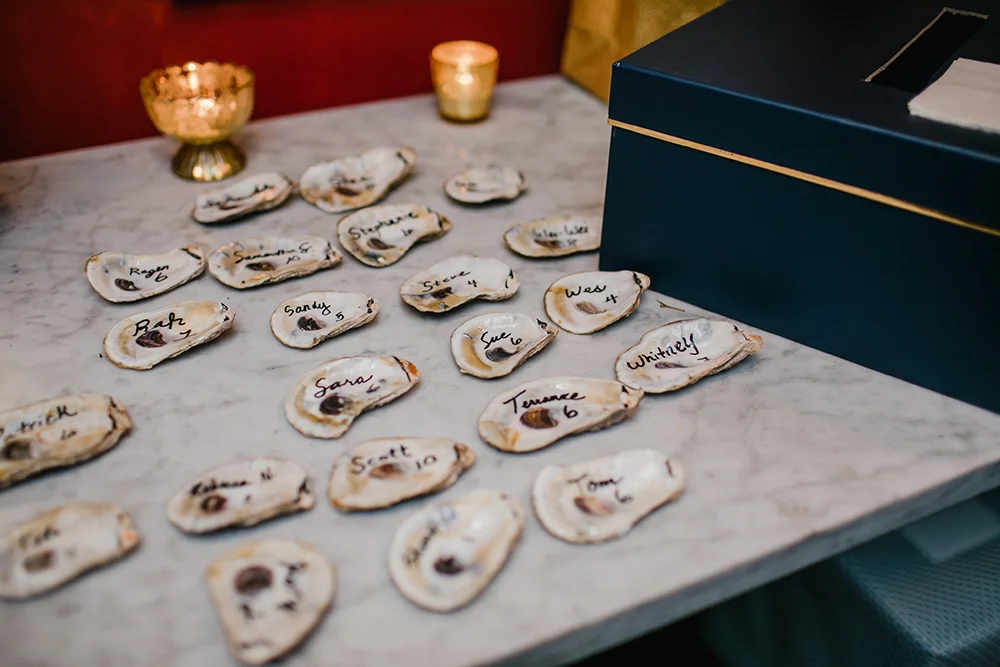 oyster shell place cards