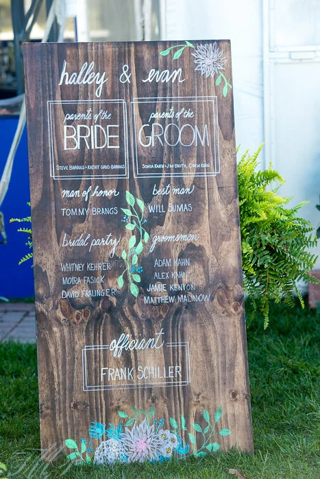 wooden ceremony sign
