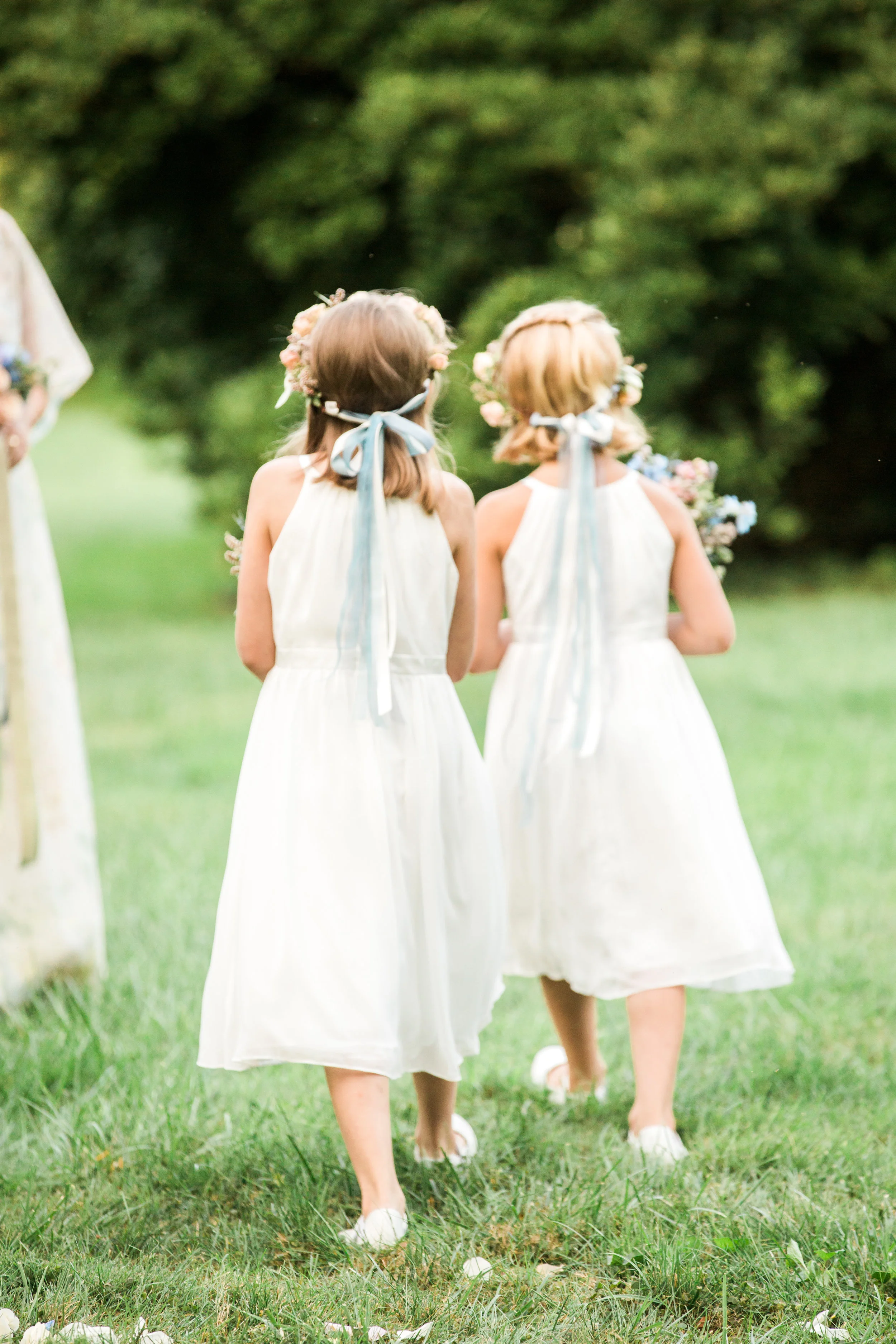 flower girls with floral crowns