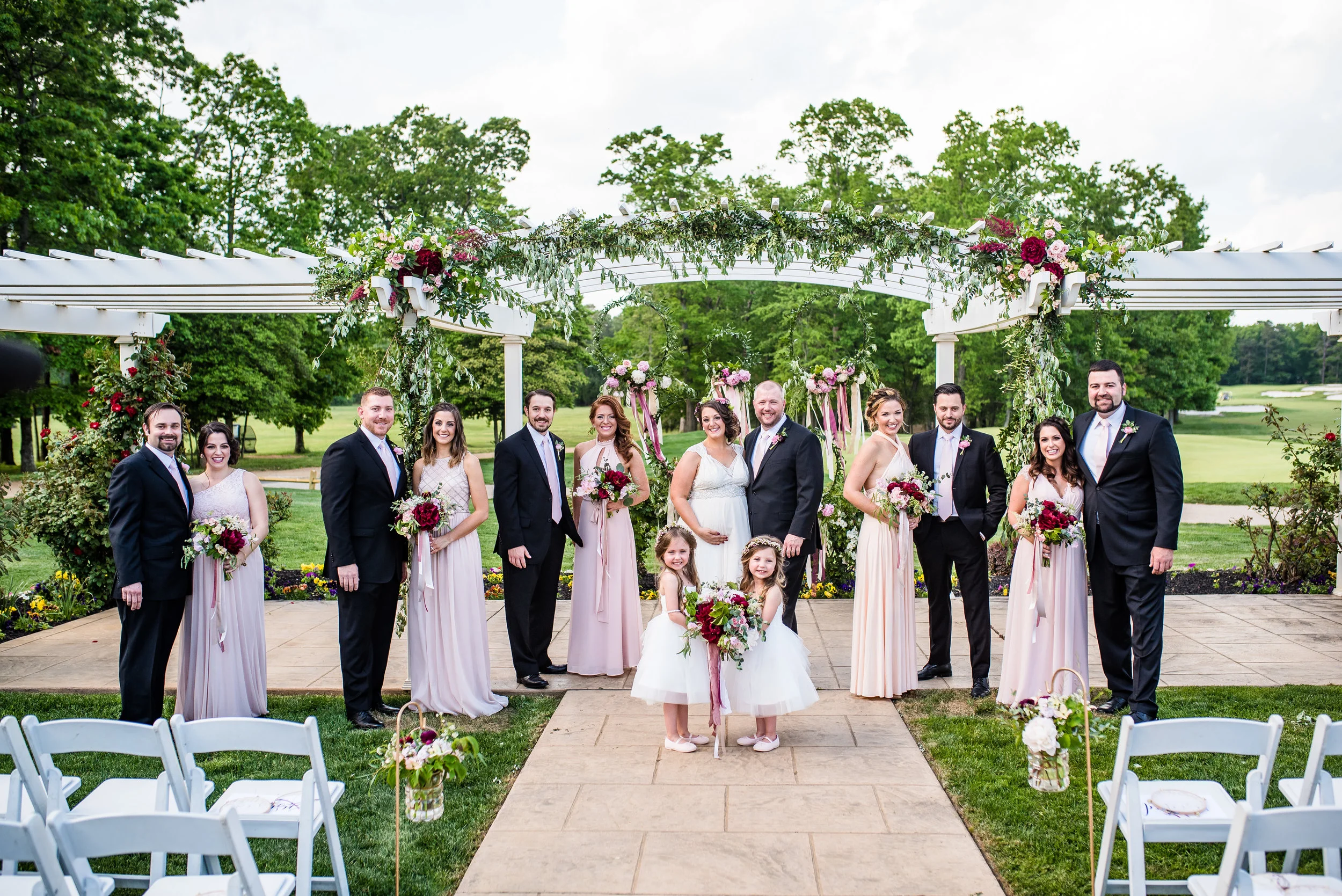 bridal party at running deer