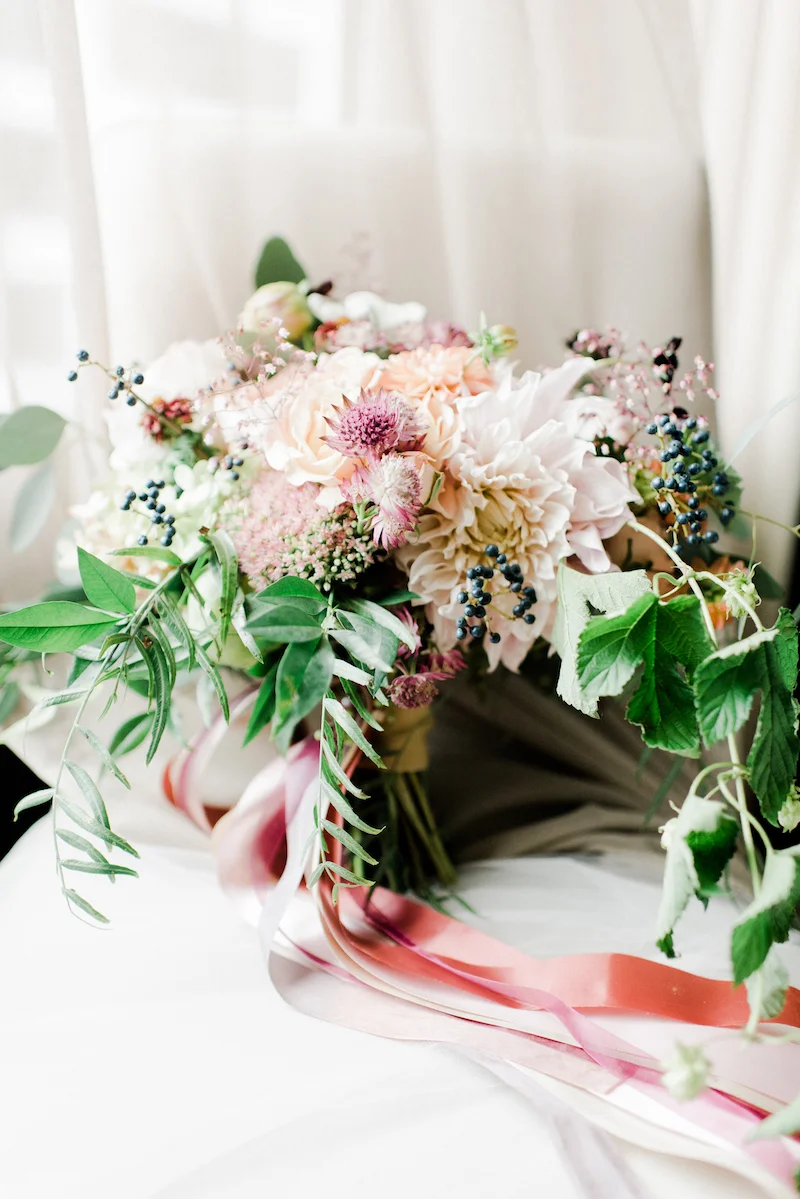 fresh natural bridal bouquet