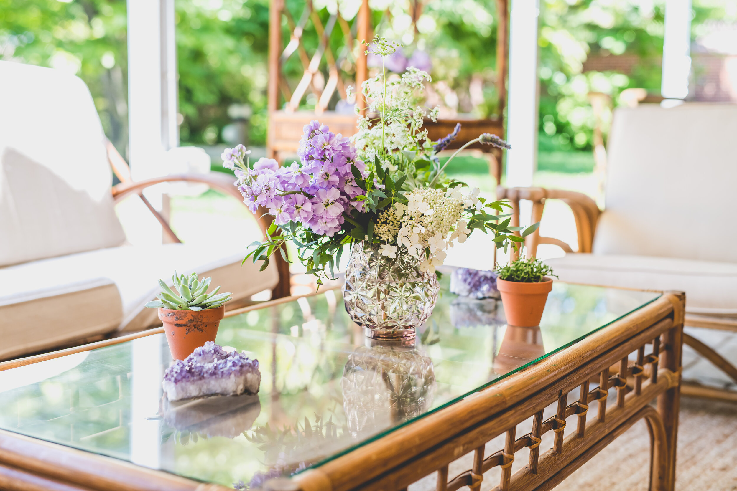 bridal shower flower displays