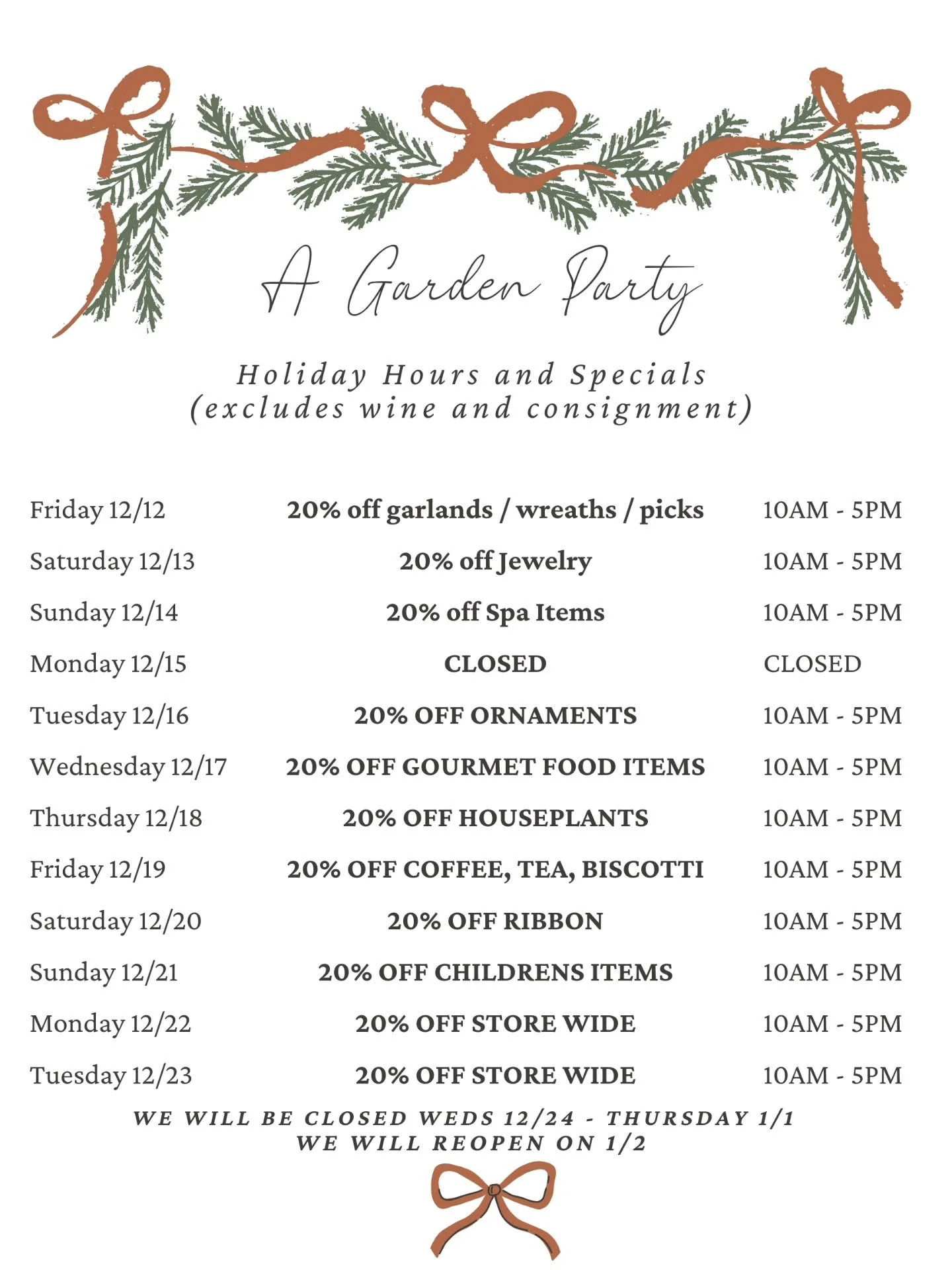 Check out our shopping hours and specials, we are here for all your last minute shopping needs! #shopsmall #shoplocal #supportsmallbusiness