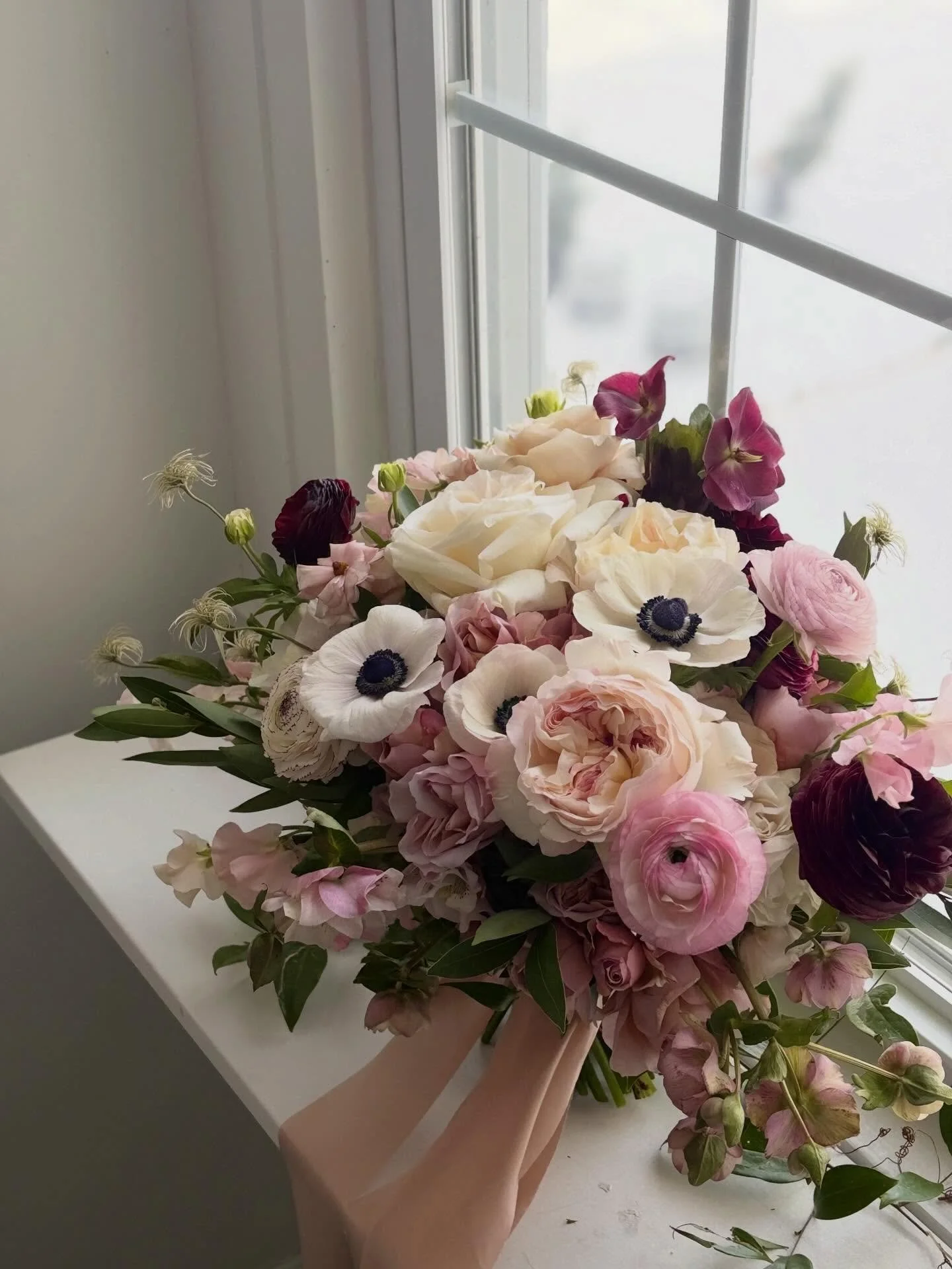 Entering our 20th year in business with this beauty in hand! 
For Megan &amp; Will celebrating @stokelanwinery with the finest of blooms from @dvflora and ribbon from @silkandwillow