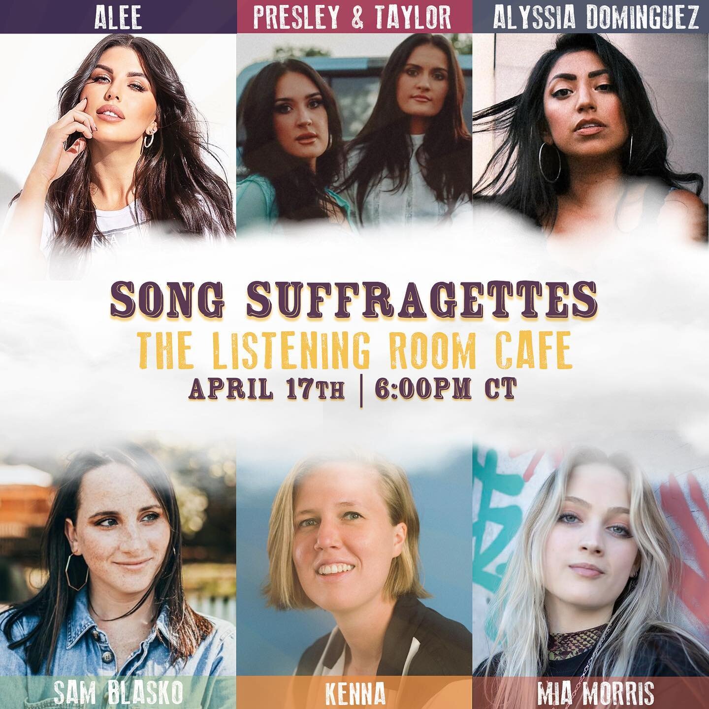 so excited to be playing @songsuffragettes writers round at @listeningroomcafe this coming Monday 4/17 at 6pm with this group of talented folks! come on out for some live muuuusic! ticket link in my bio 🎫

#livemusic #nashville #writersround #musici