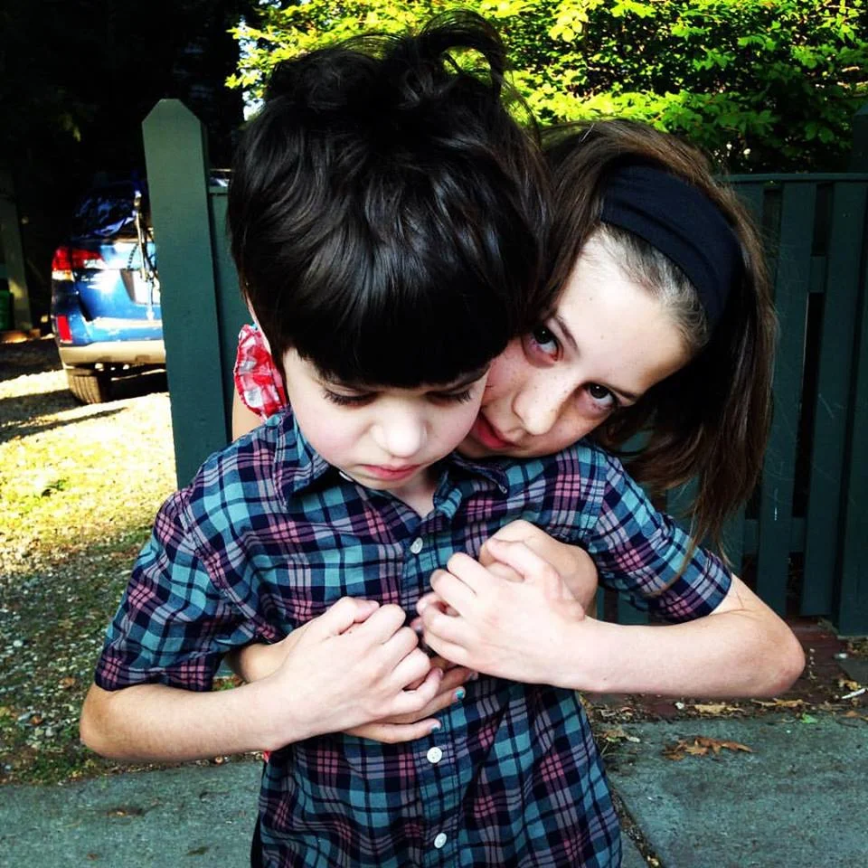 Finn with sister Annabel